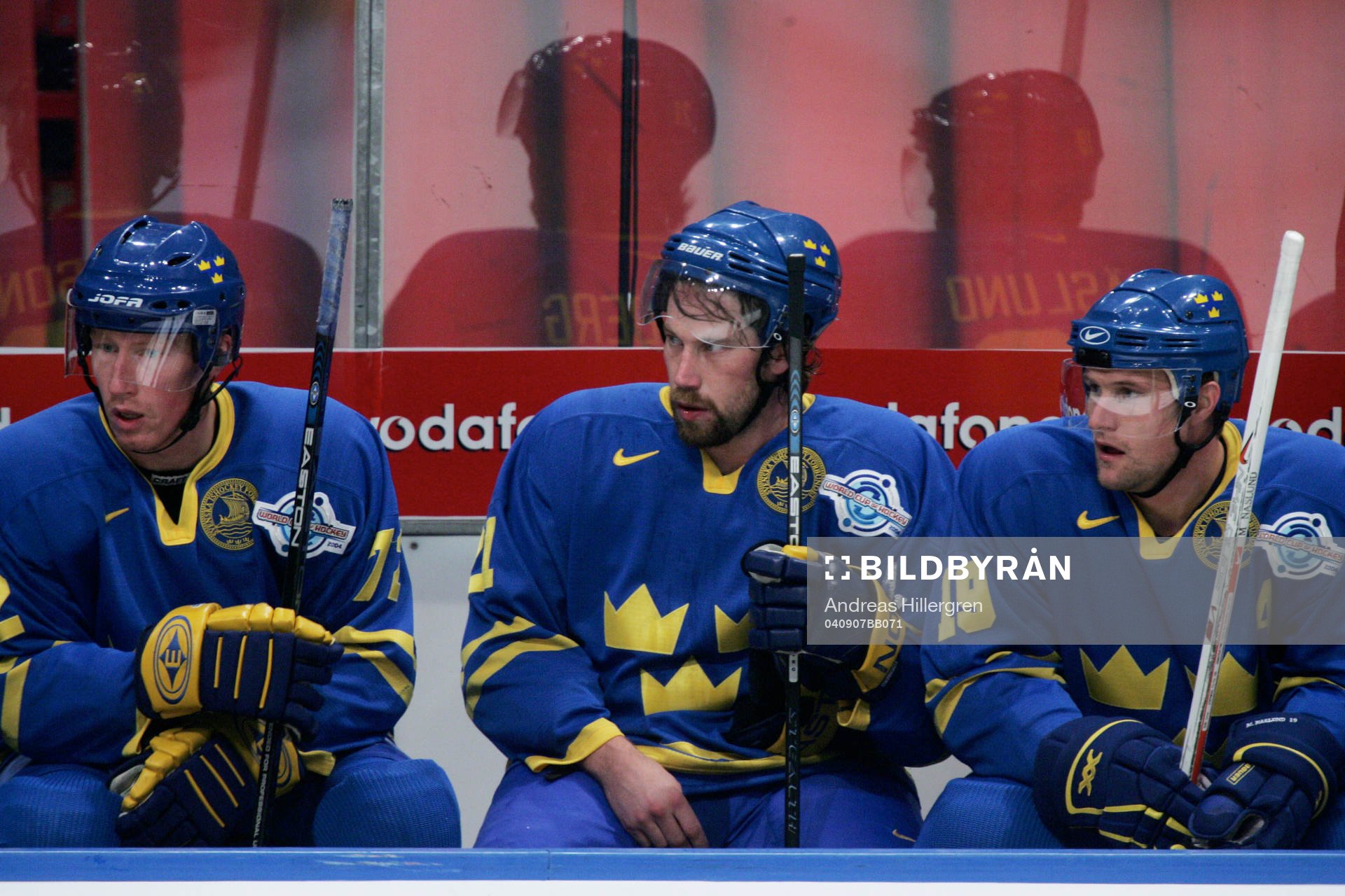 Jörgen Jönsson, Peter Forsberg och Markus Näslund,