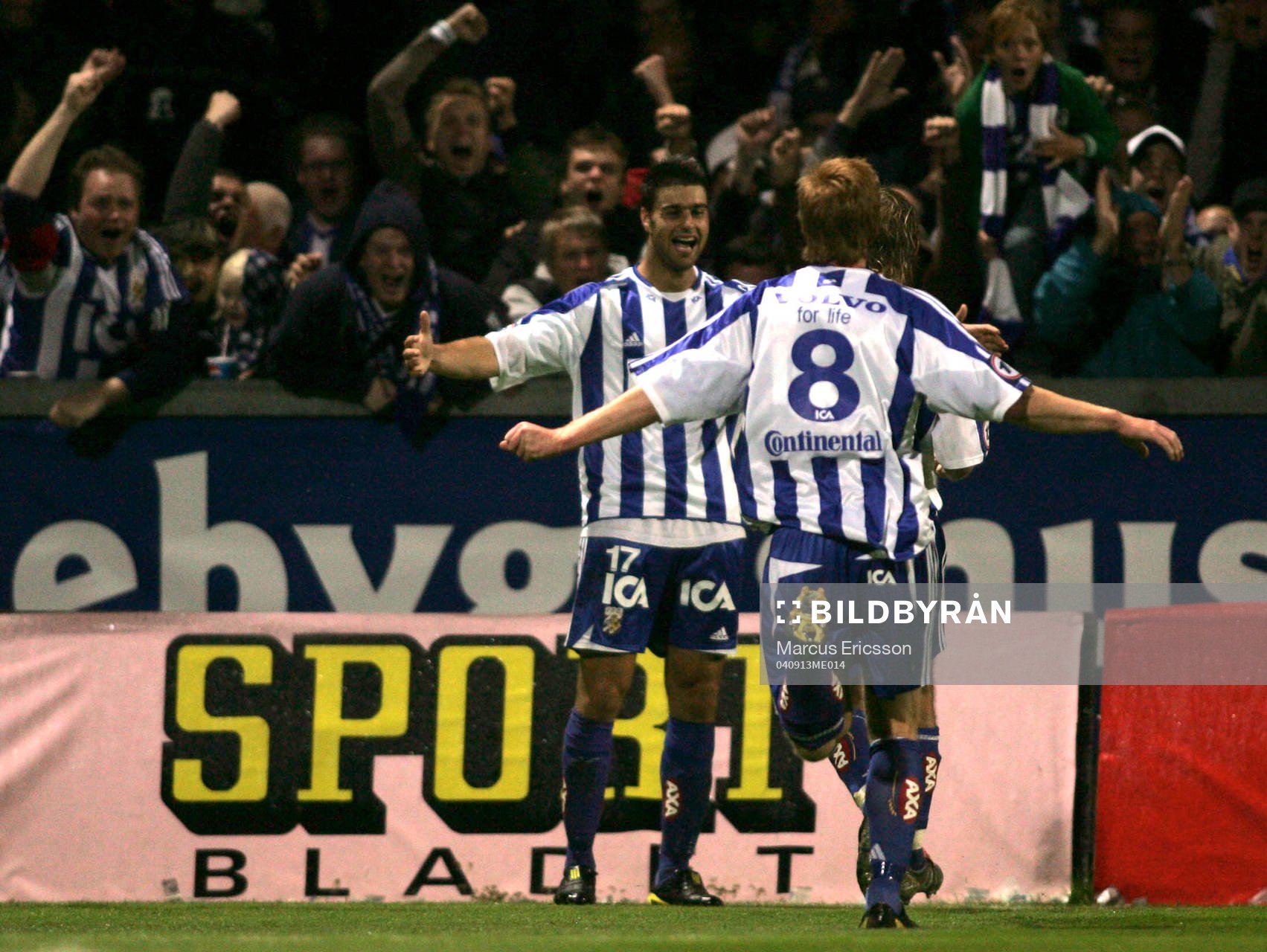 Patric Andersson jubel med George Mourad, Göteborg
