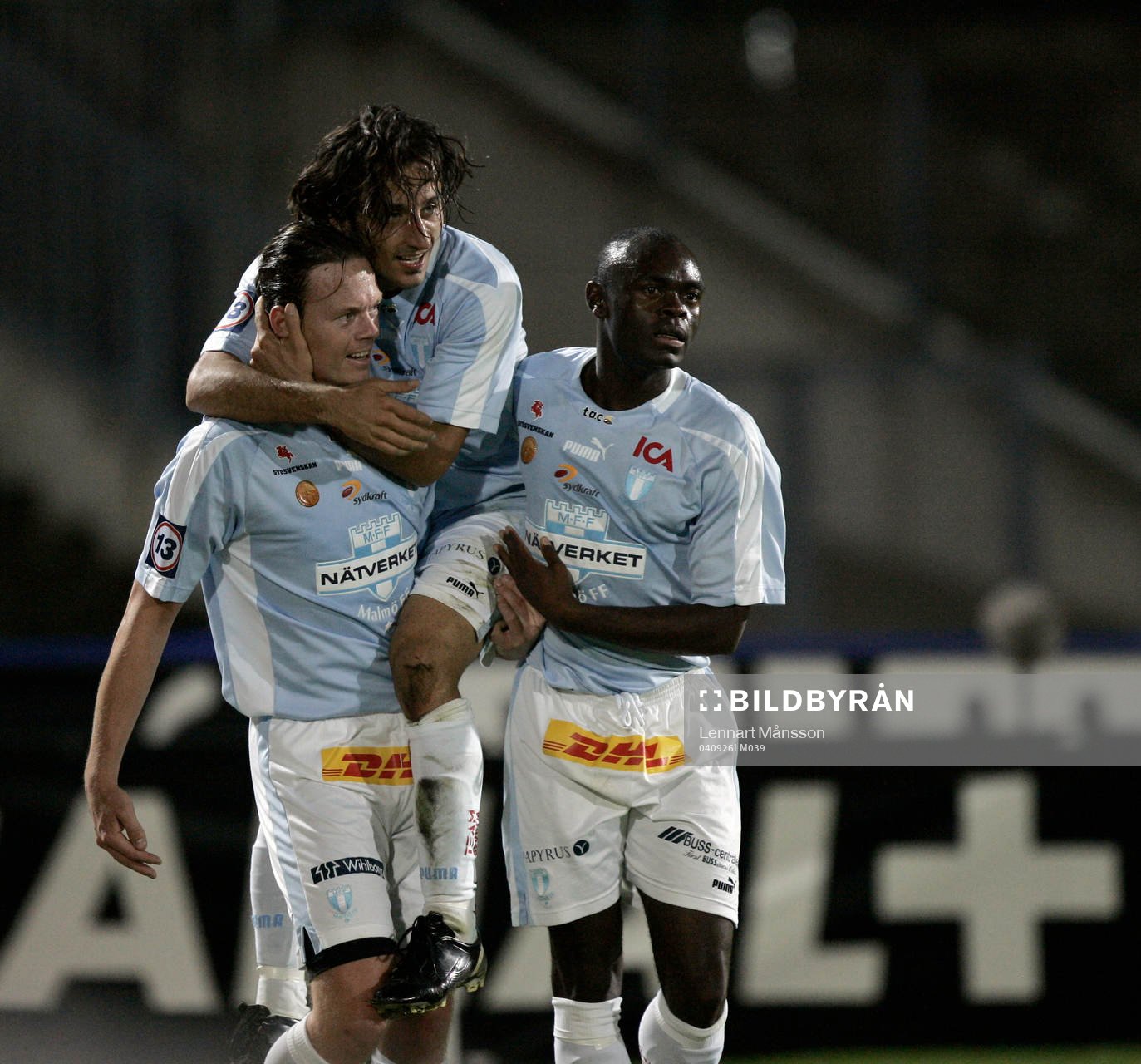  Andreas Yngvesson, Lovay Chanko och Josef Elanga, Malmö (Jubel)
