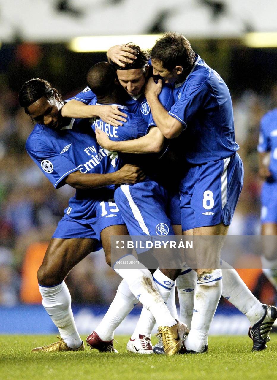 Aleksei Smertin och Didier Drogba, Chelsea , jubel