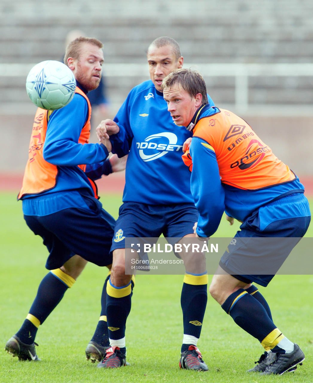 Olof  Mellberg, Henrik Larsson och Tobias Linderoth, Sverige