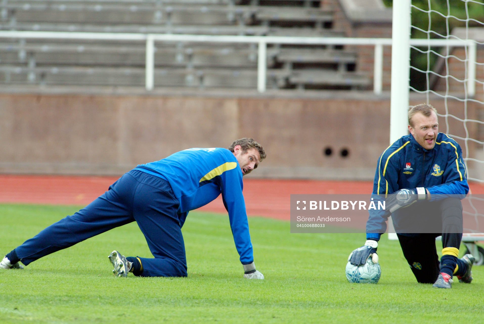 Andreas Isaksson och Magnus Hedman, målvakt, Sverige