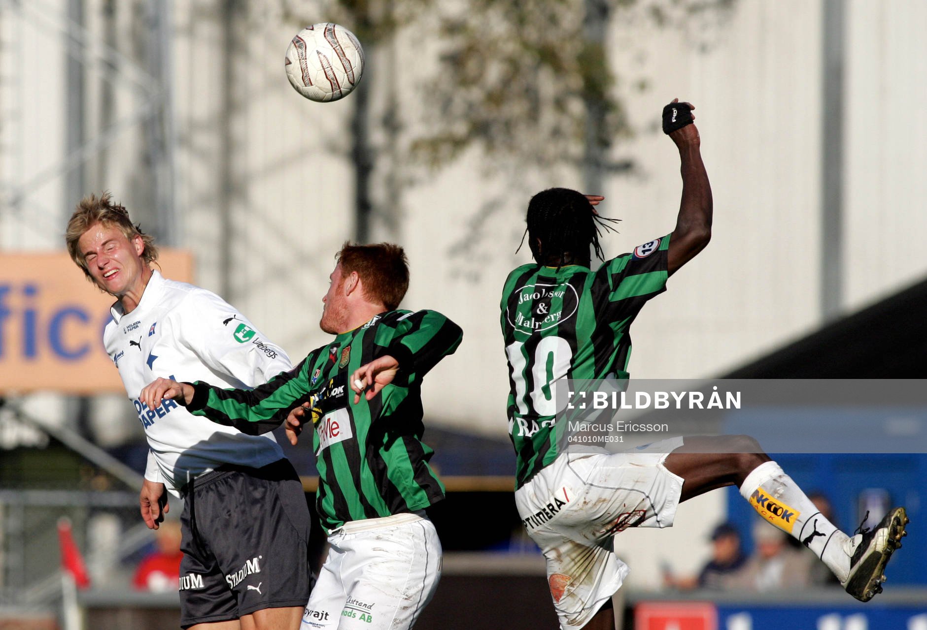  Markus Hansson, Norrköping och Ivan Ottordahl, Gais, nickduell, nick.