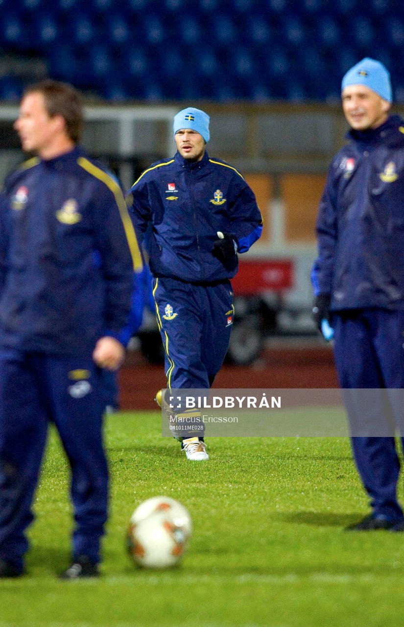 Träning, Fredrik Ljungberg som knappt var med halva