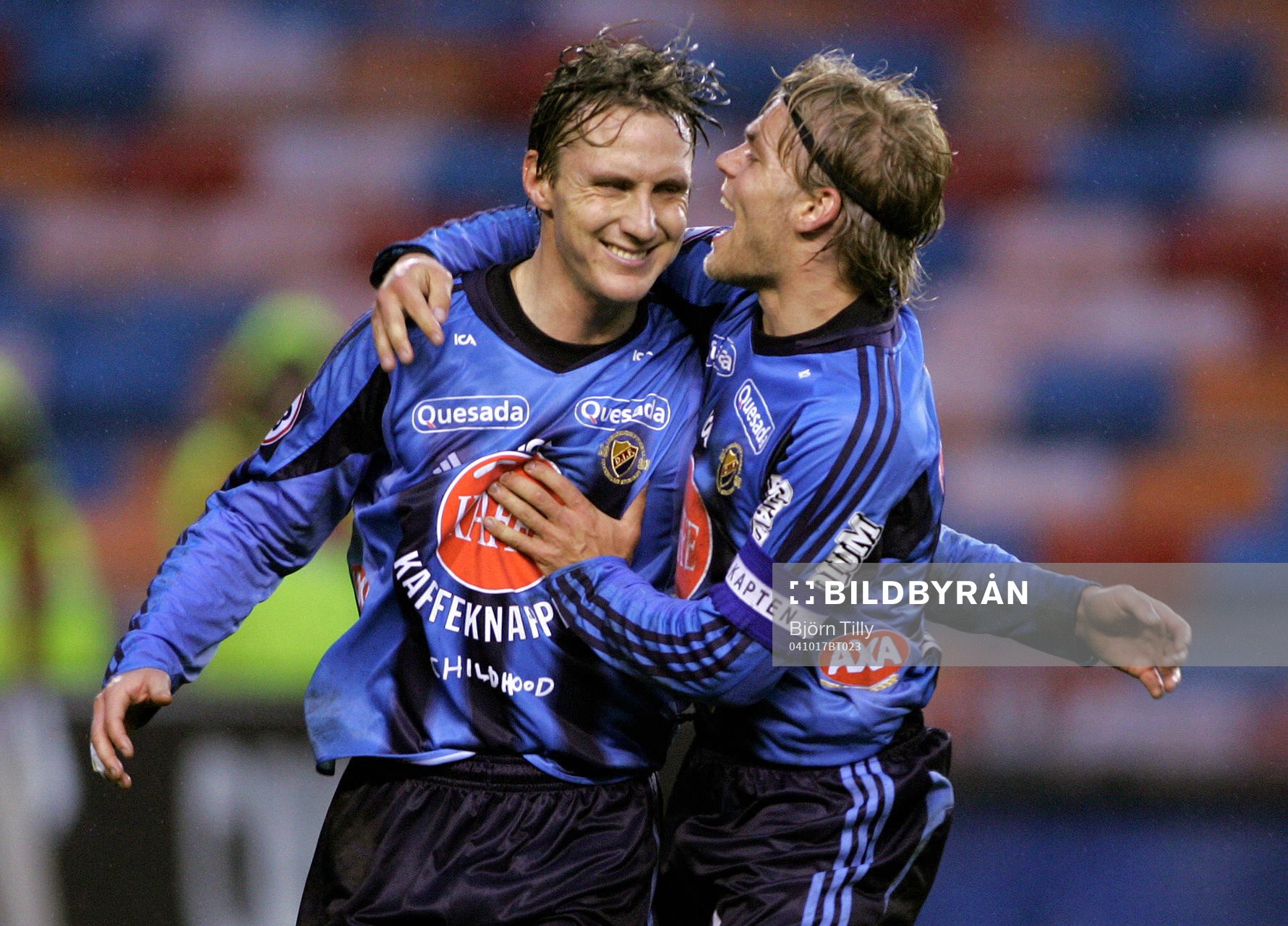 Djurgårdens glada målskyttar Andreas Johansson och Johan