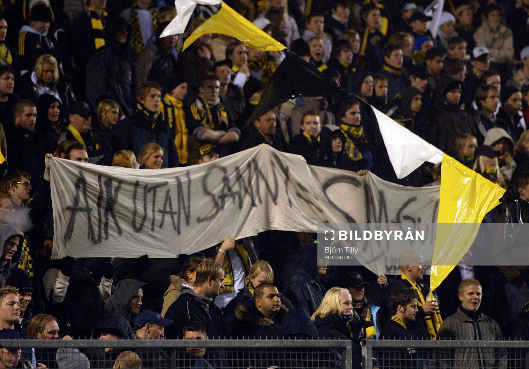 AIKklacken, publik fans supporter, läktare, banderoll
