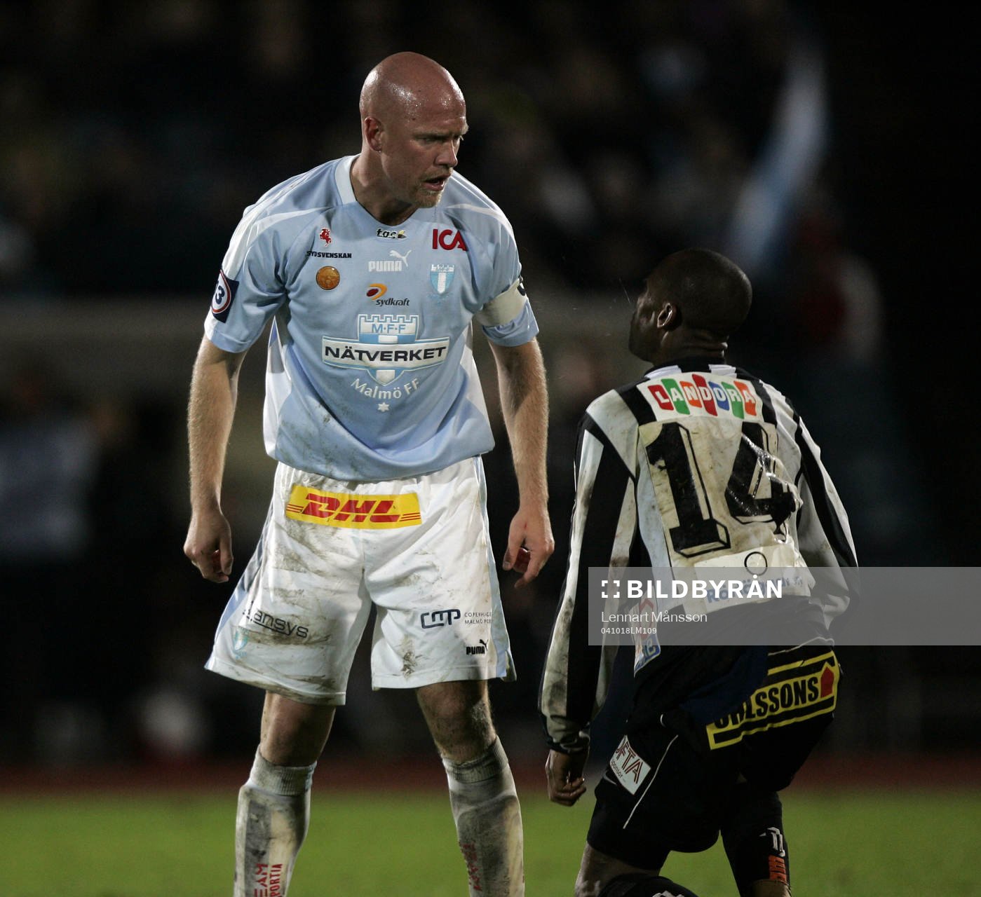 Olof Persson, Malmö skäller på Kevin Amuneke, Landskrona