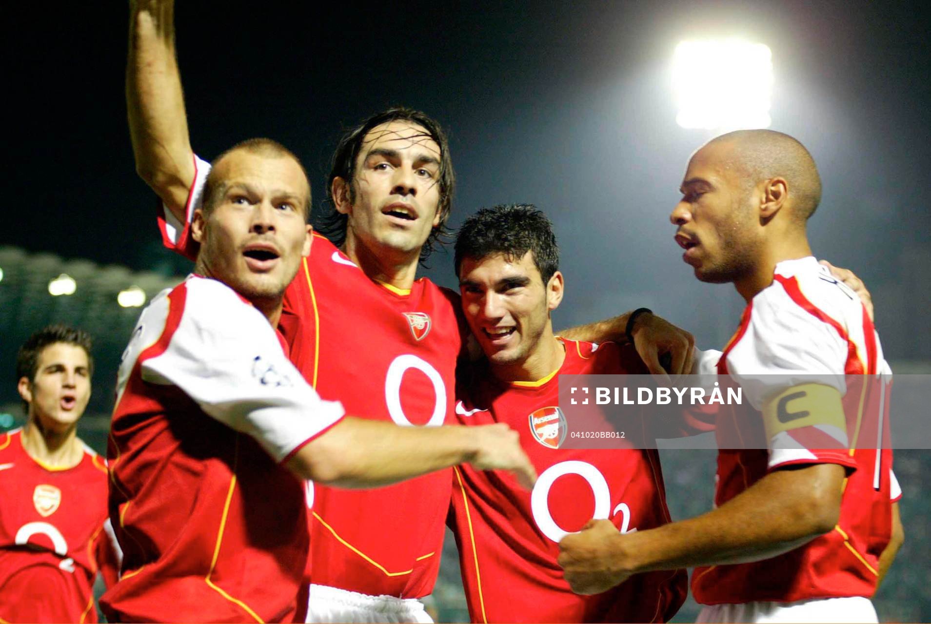 Fredrik Ljungberg, Thierry Henry, Jose Reyes och Robert Pires, Arsenal (Jubel)