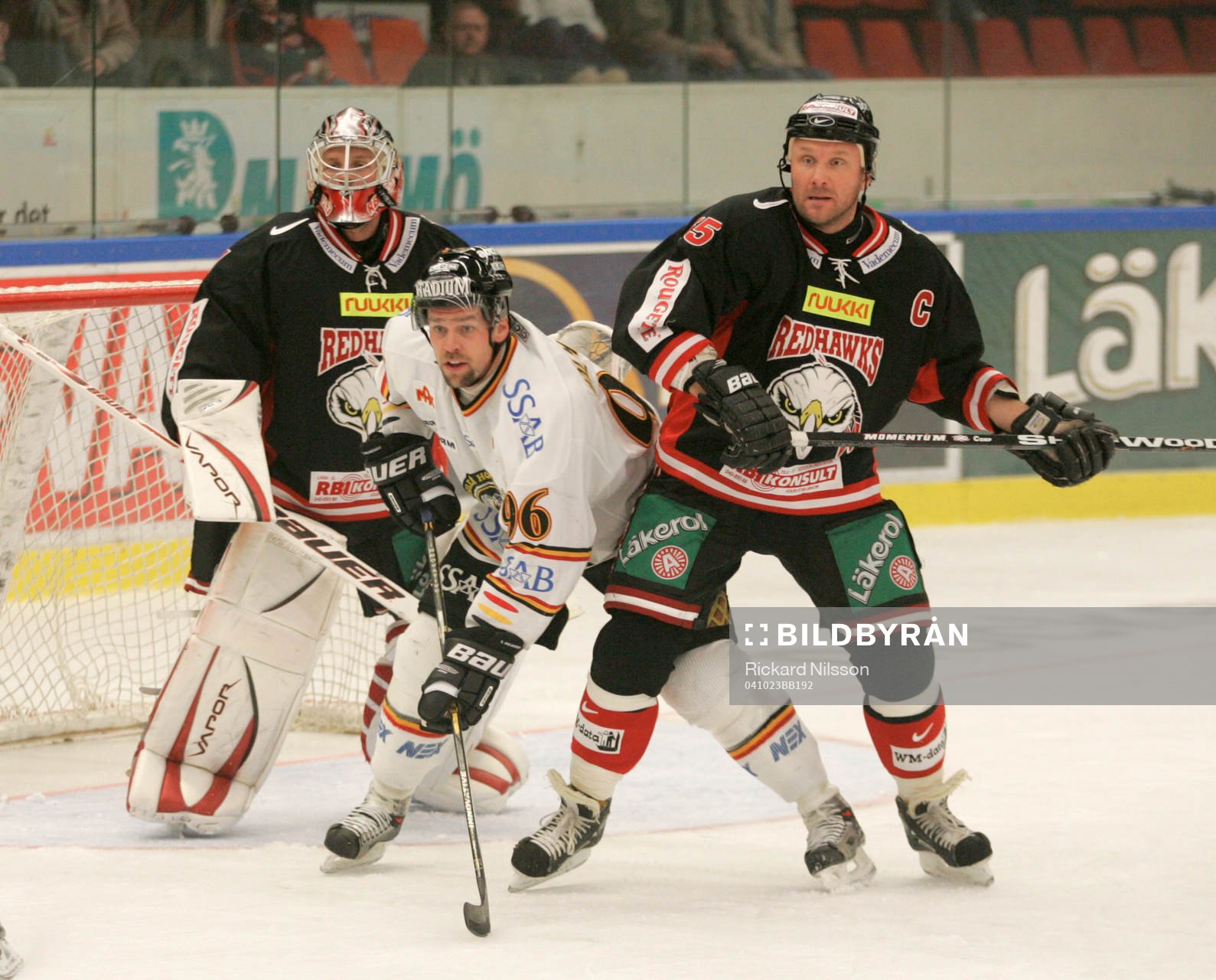 Andreas Hadelöv, målvakt, Tomas Holmström och Peter