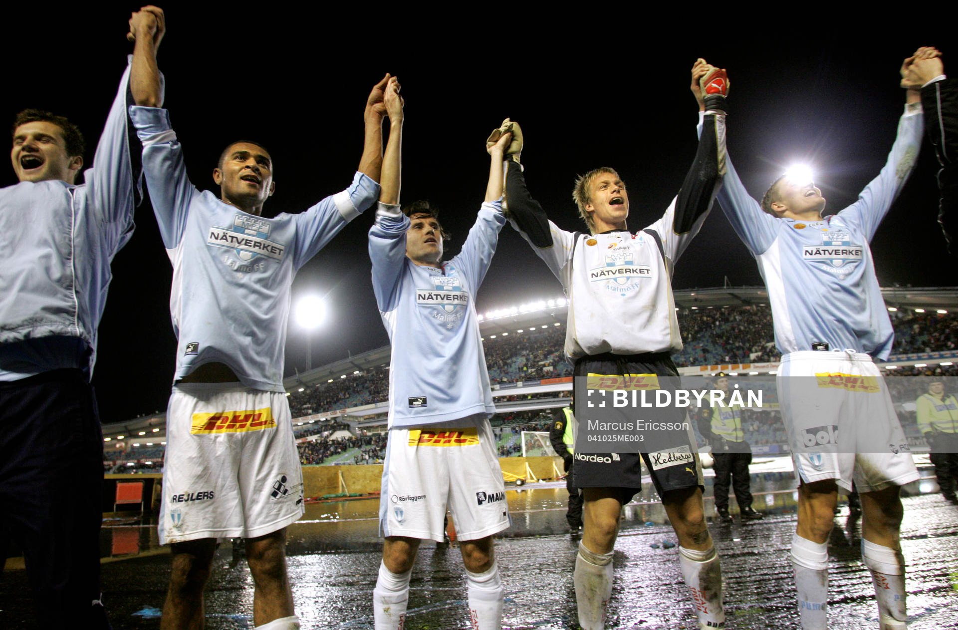 Fotboll, Allsvenskan, Göteborg - Malmö: Jubel efter matchen.