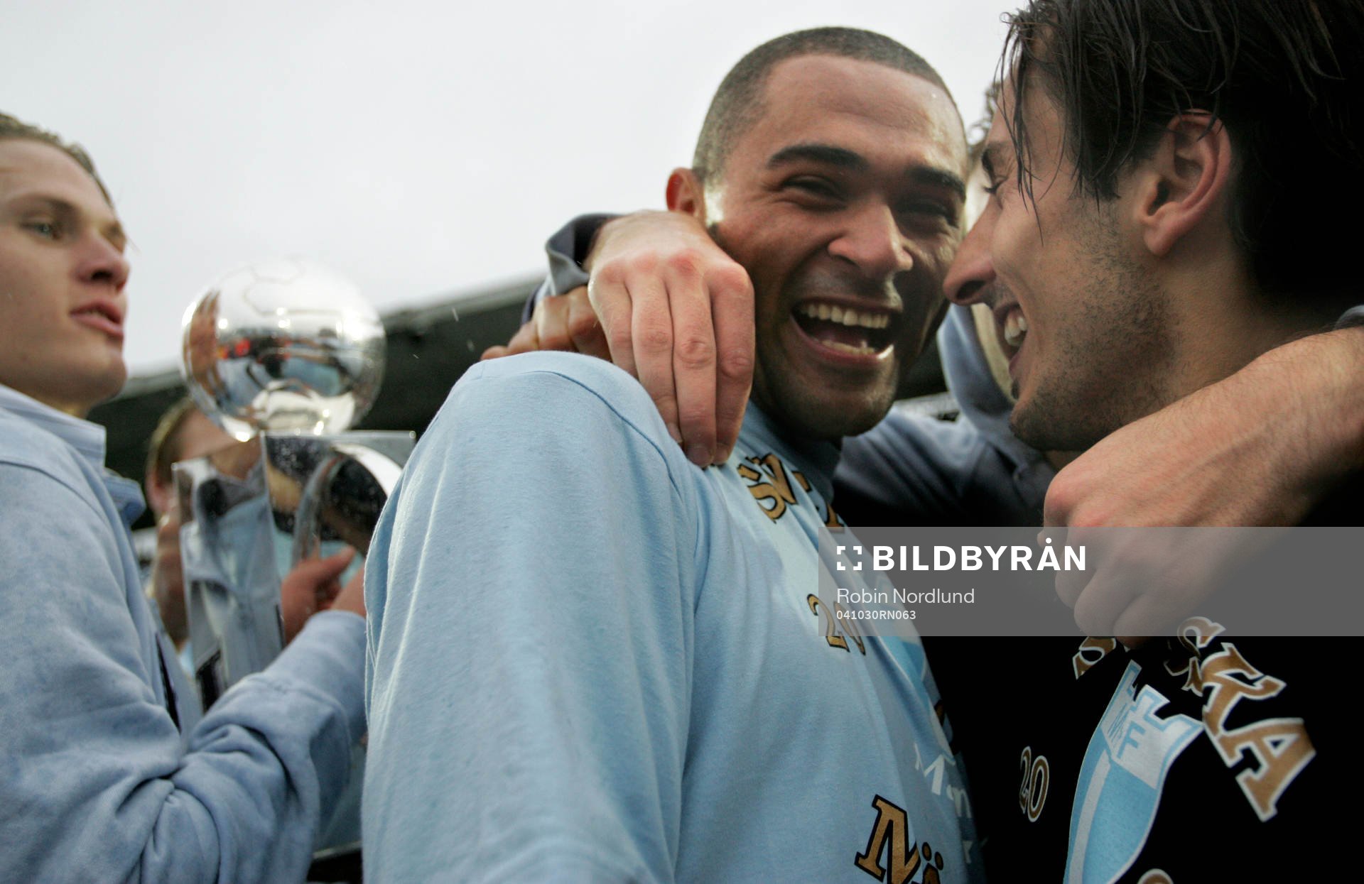 Afonso Alves och Louay Chanko jublar. Malmö FF (SM-guld,