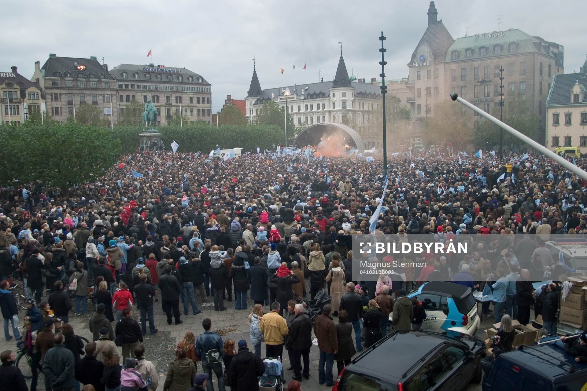 Mottagning av segrarna på Stortorget i Malmö. (SM-guld,