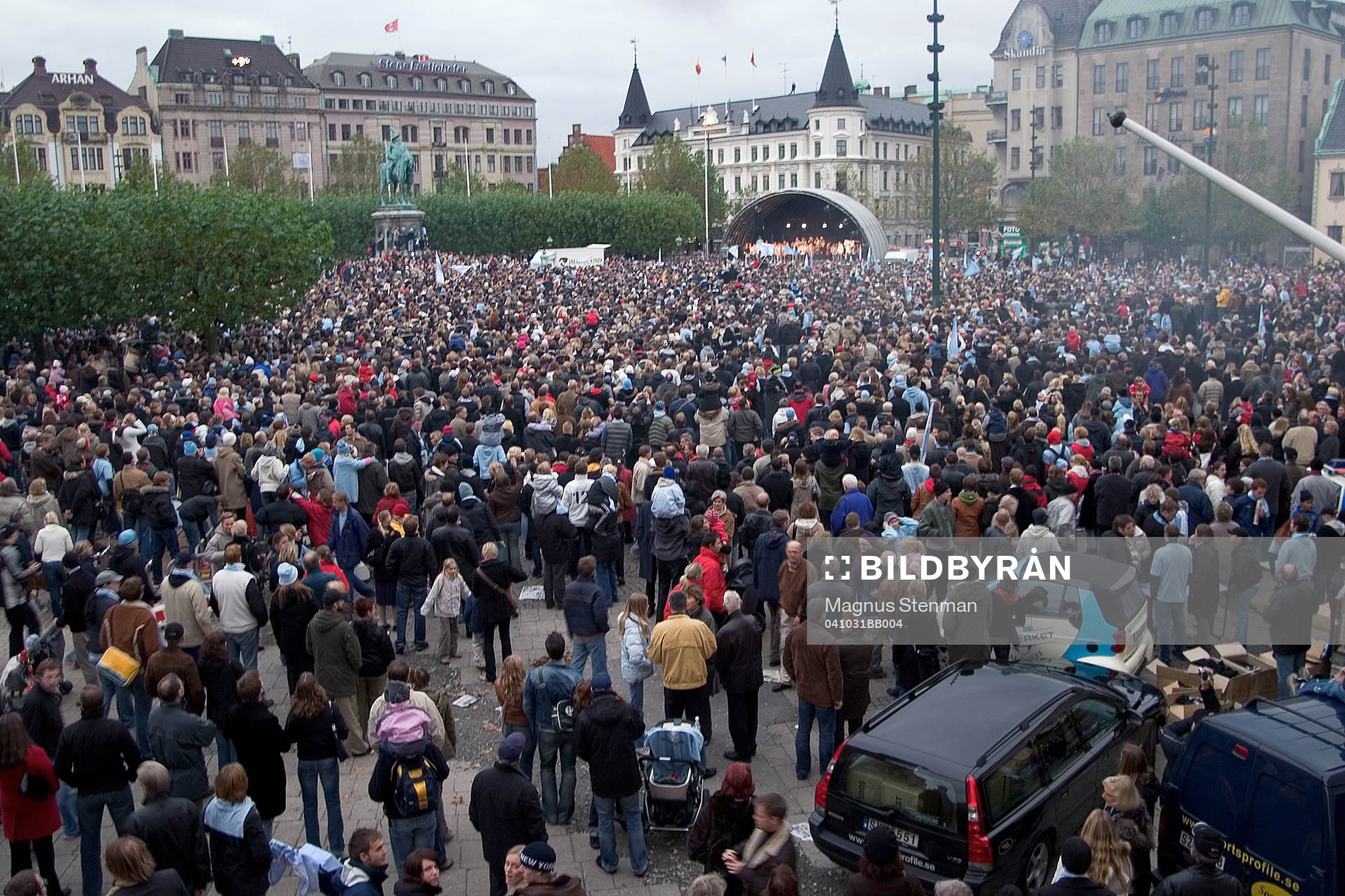 Mottagning av segrarna på Stortorget i Malmö. (SM-guld,
