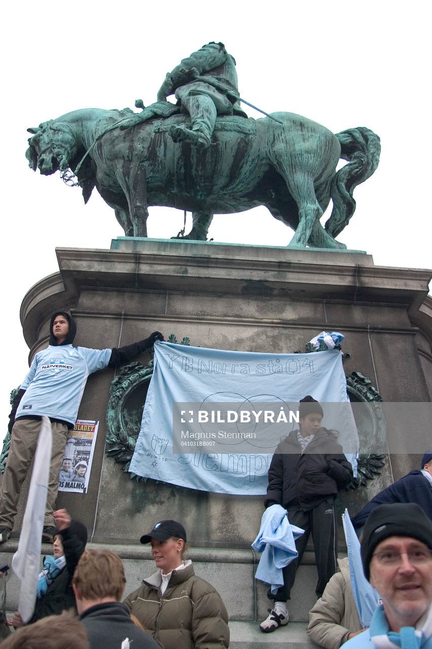 Mottagning av segrarna på Stortorget i Malmö. (SM-guld,