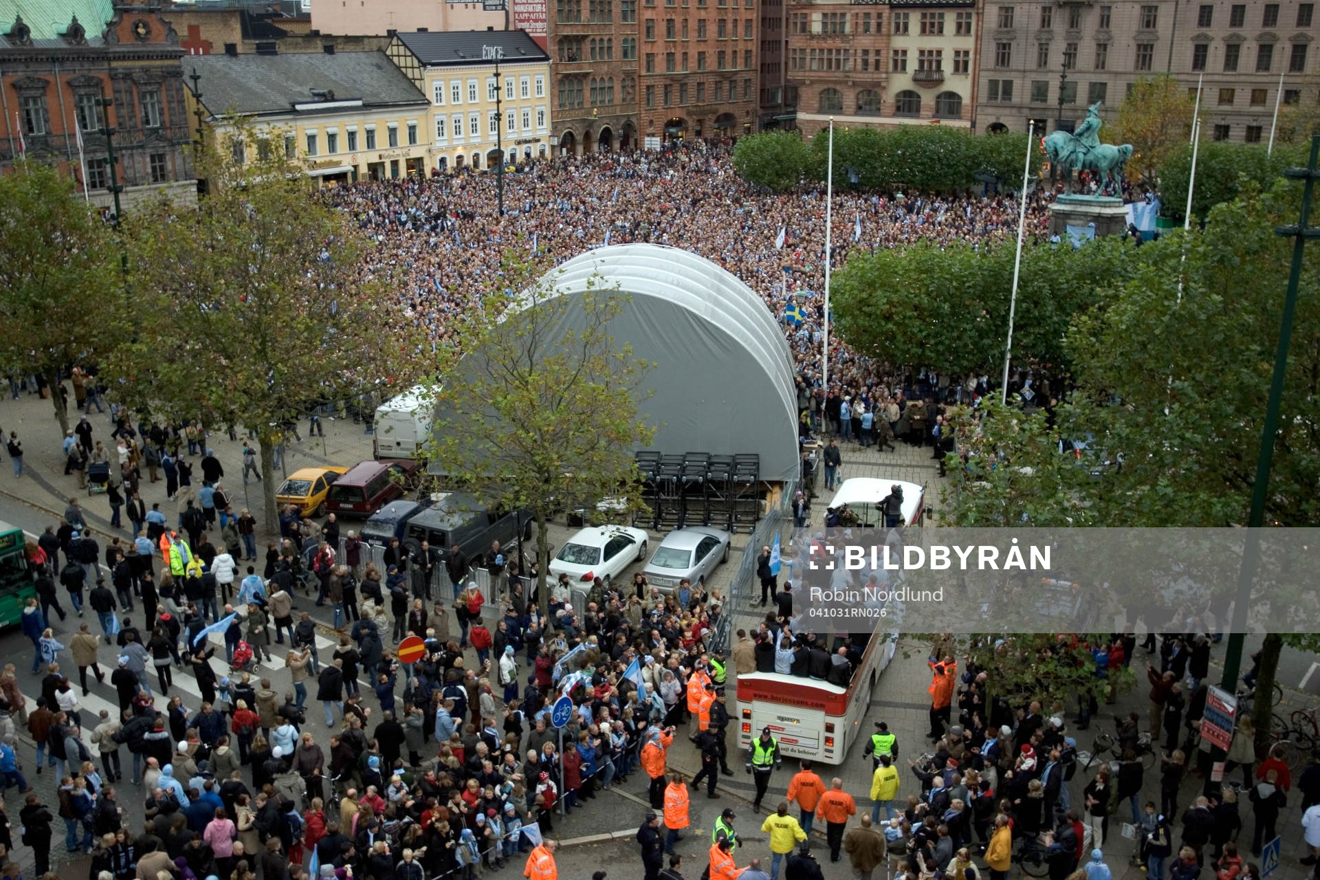 Mottagning av segrarna på Stortorget i Malmö. (SM-guld,