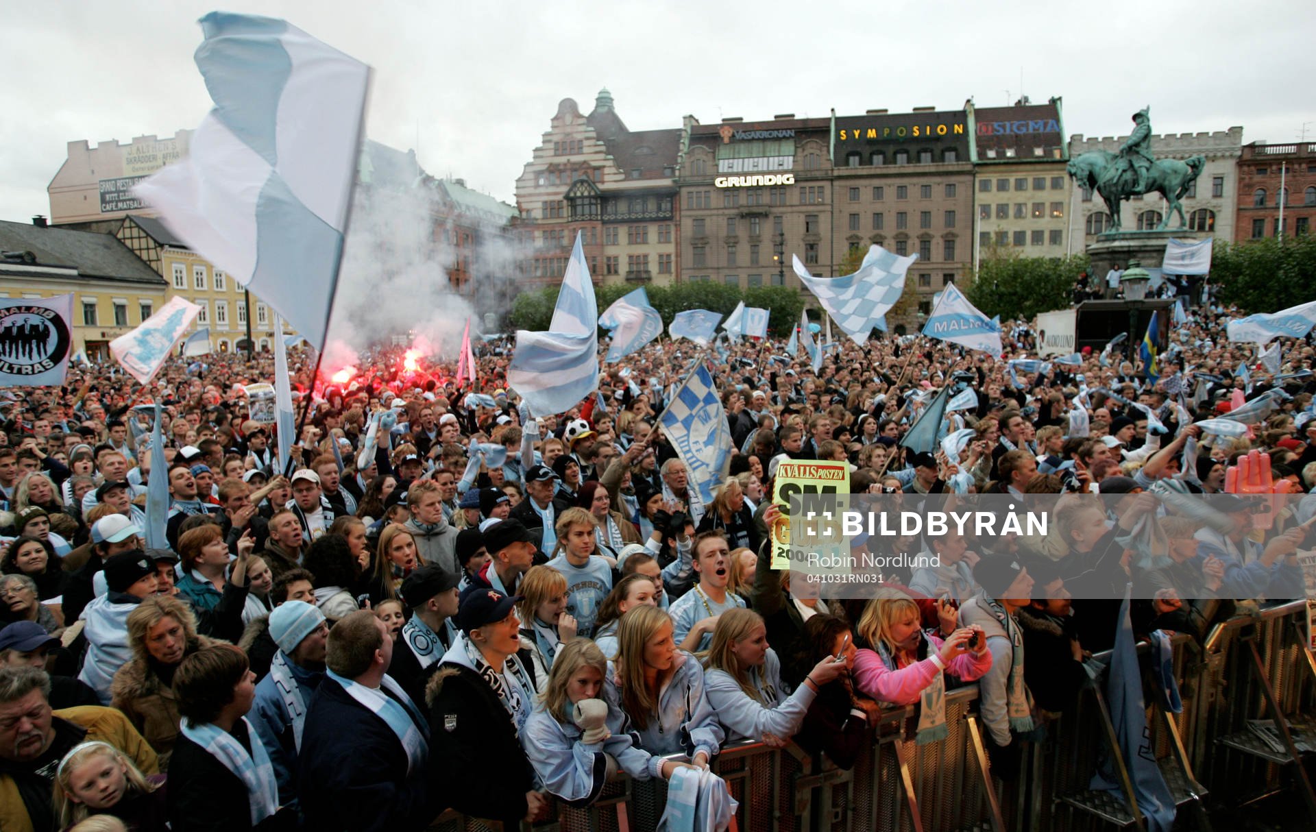Mottagning av segrarna på Stortorget i Malmö. (SM-guld,