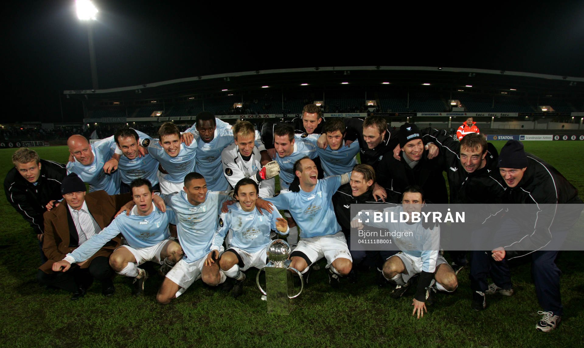 Fotboll, Malmö FF, Lagbild med SM-bucklan, Lennart