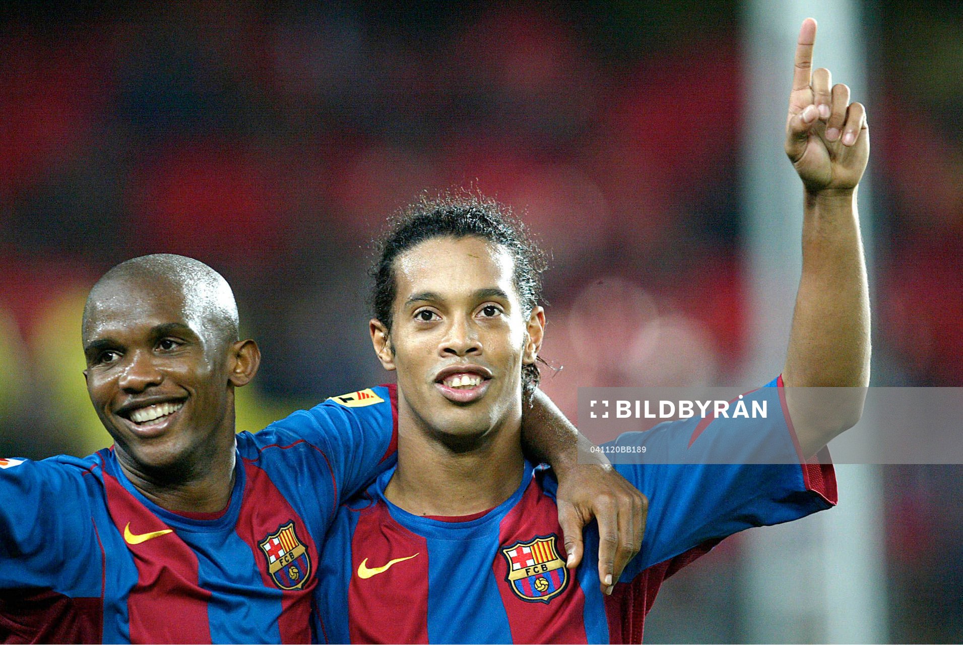Samuel ETOO och RONALDINHO, Barcelona (Jubel)