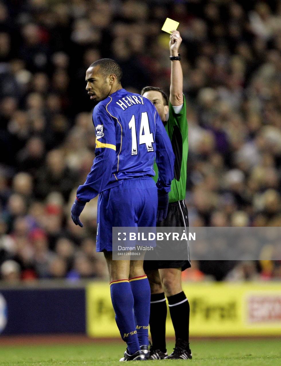 Thierry Henry, Arsenal varnas av domaren Alan Wiley