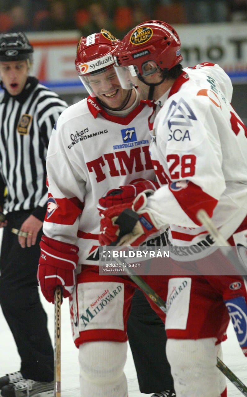 Fredrik Modin och Kent Manderville, Timrå, jubel