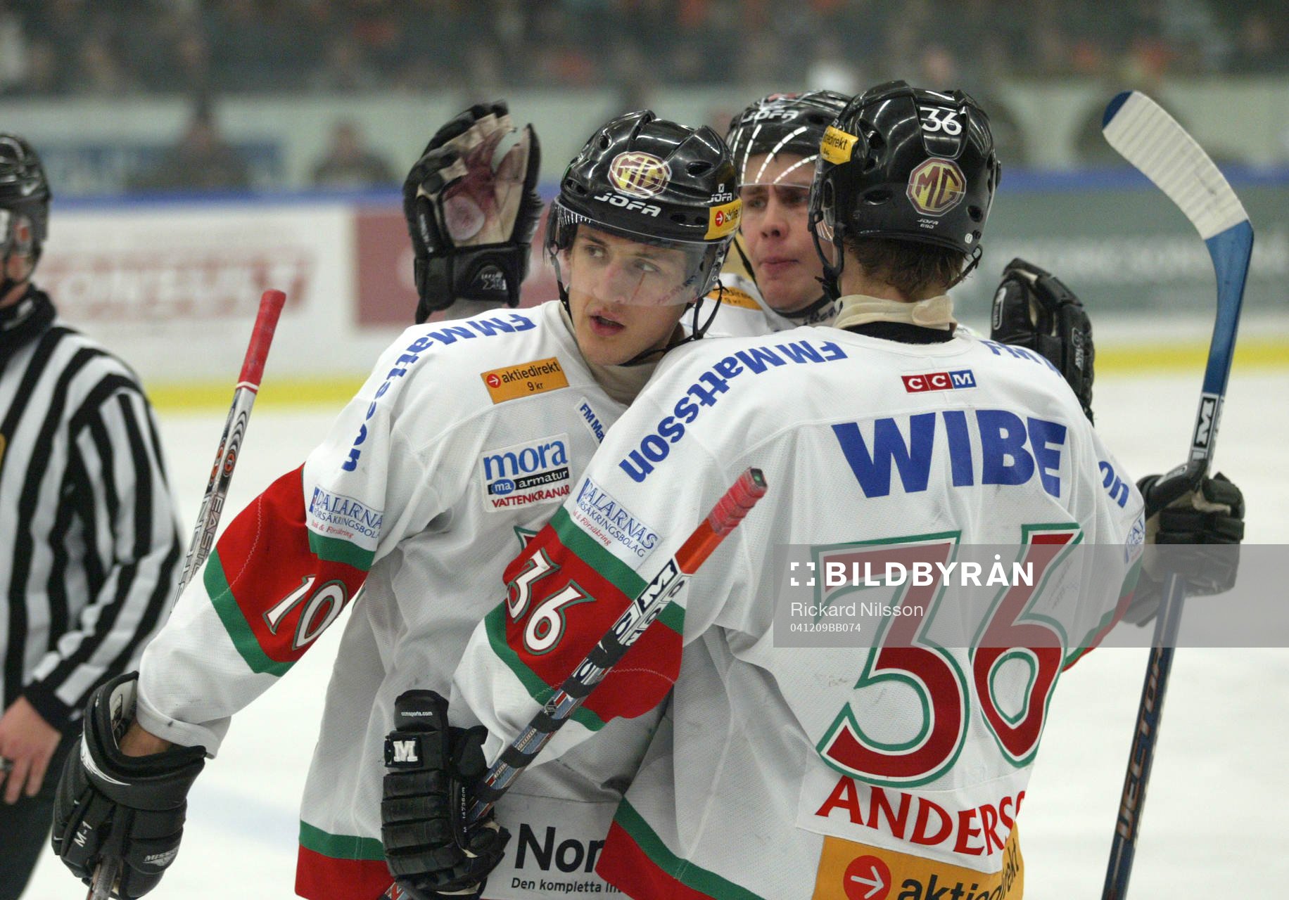Shaun Horcoff, Adam Andersson och Marko Kauppinen, jubel