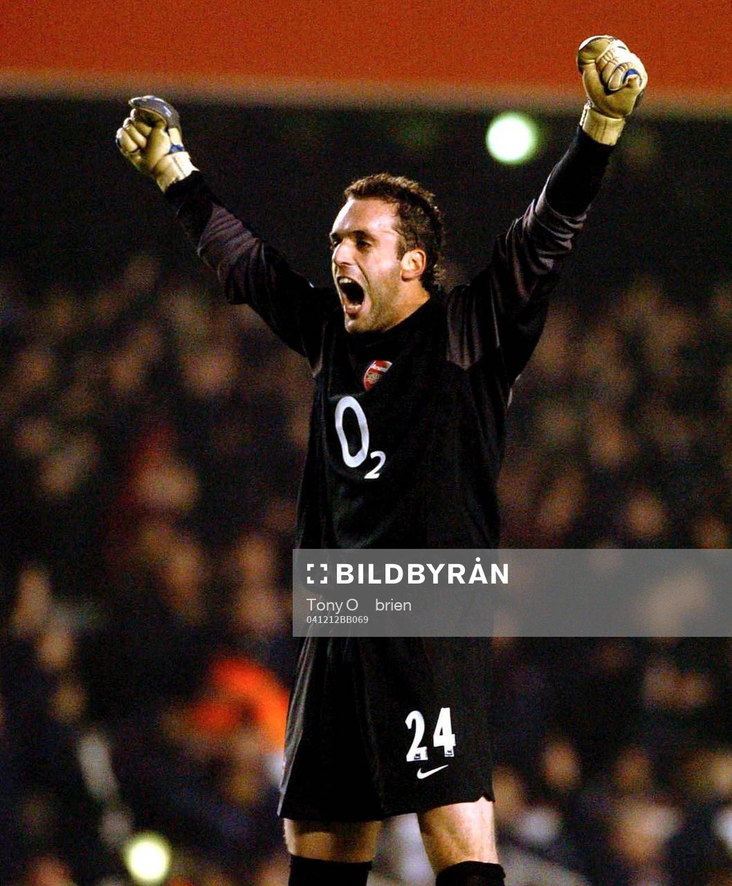 Manuel Almunia, målvkt, Arsenal jubel