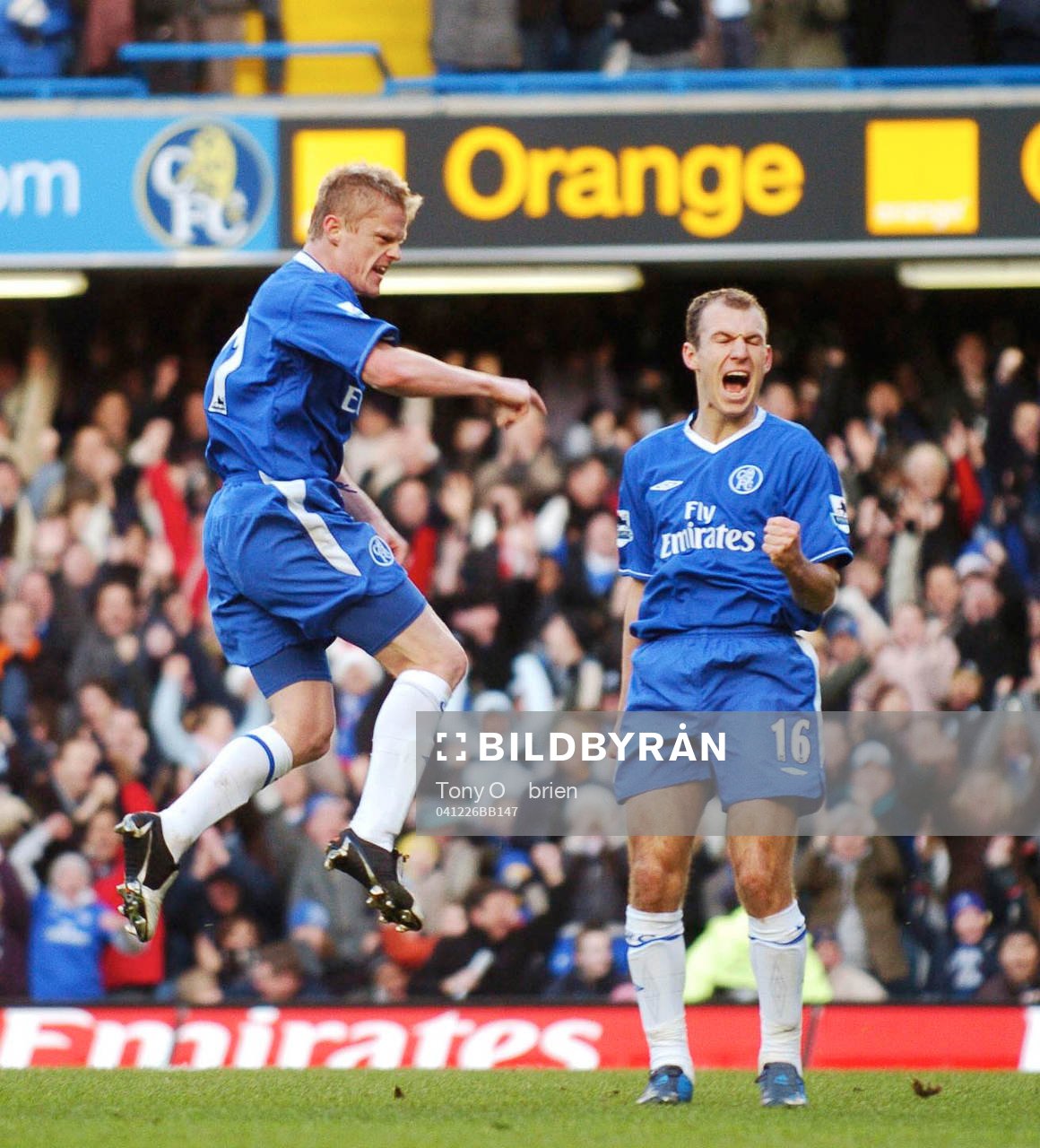 Damien Duff, Chelsea, jubel med Arjen Robben