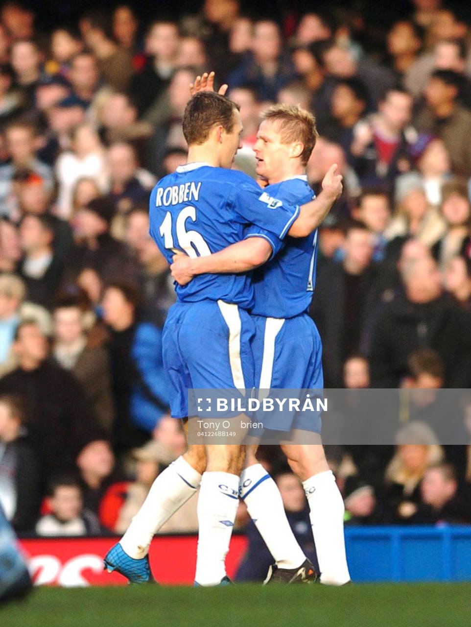 Damien Duff, Chelsea, jubel med Arjen Robben