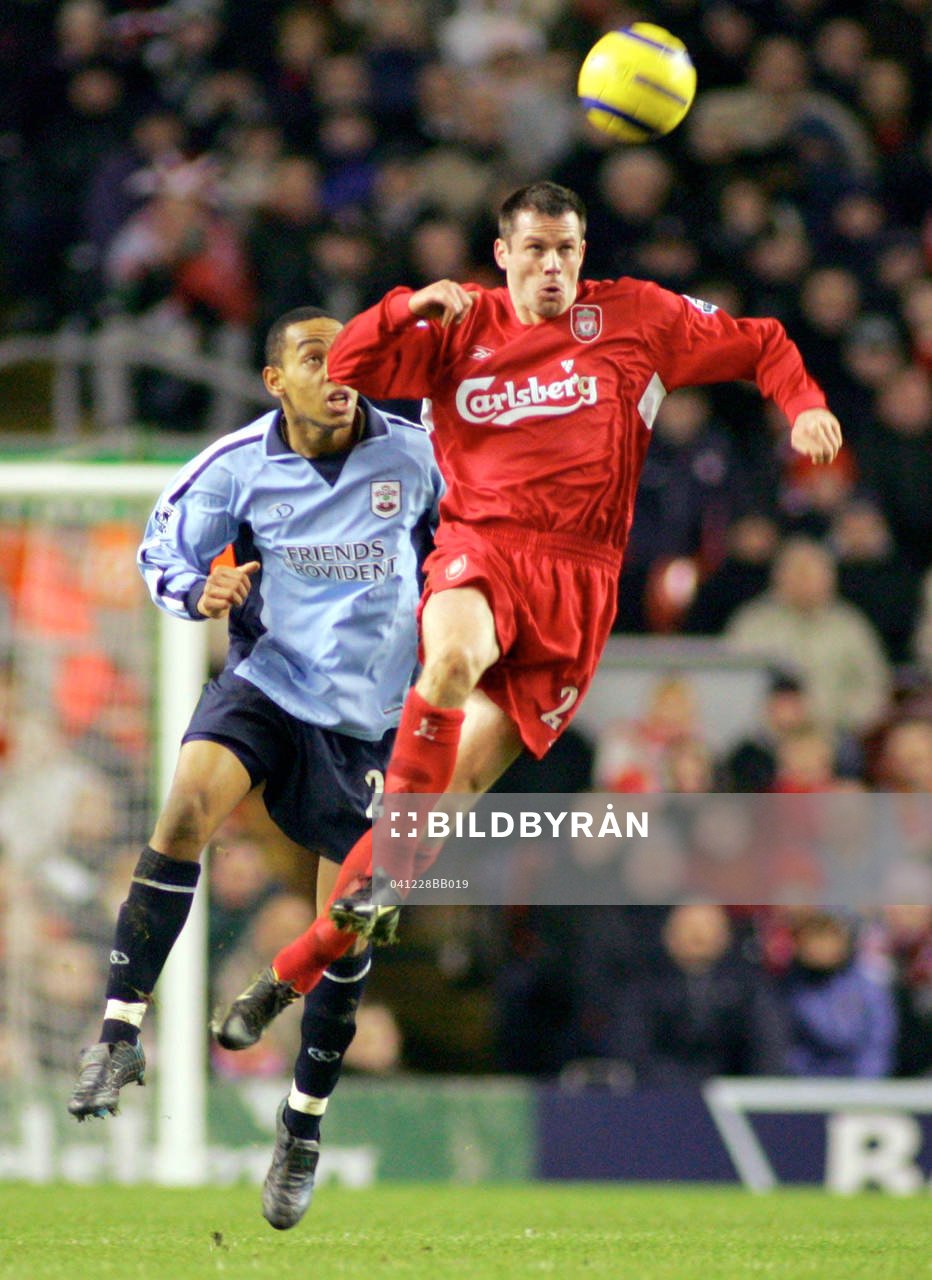  Jamie Carragher, Liverpool och Southamptons Dexter Blackstock