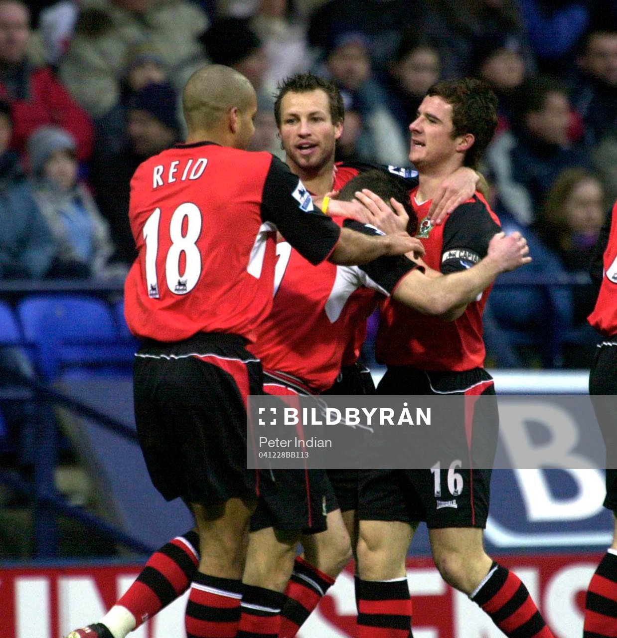  Barry Ferguson och övriga i Blackburn, jubel efter Paul Dickovs mål.