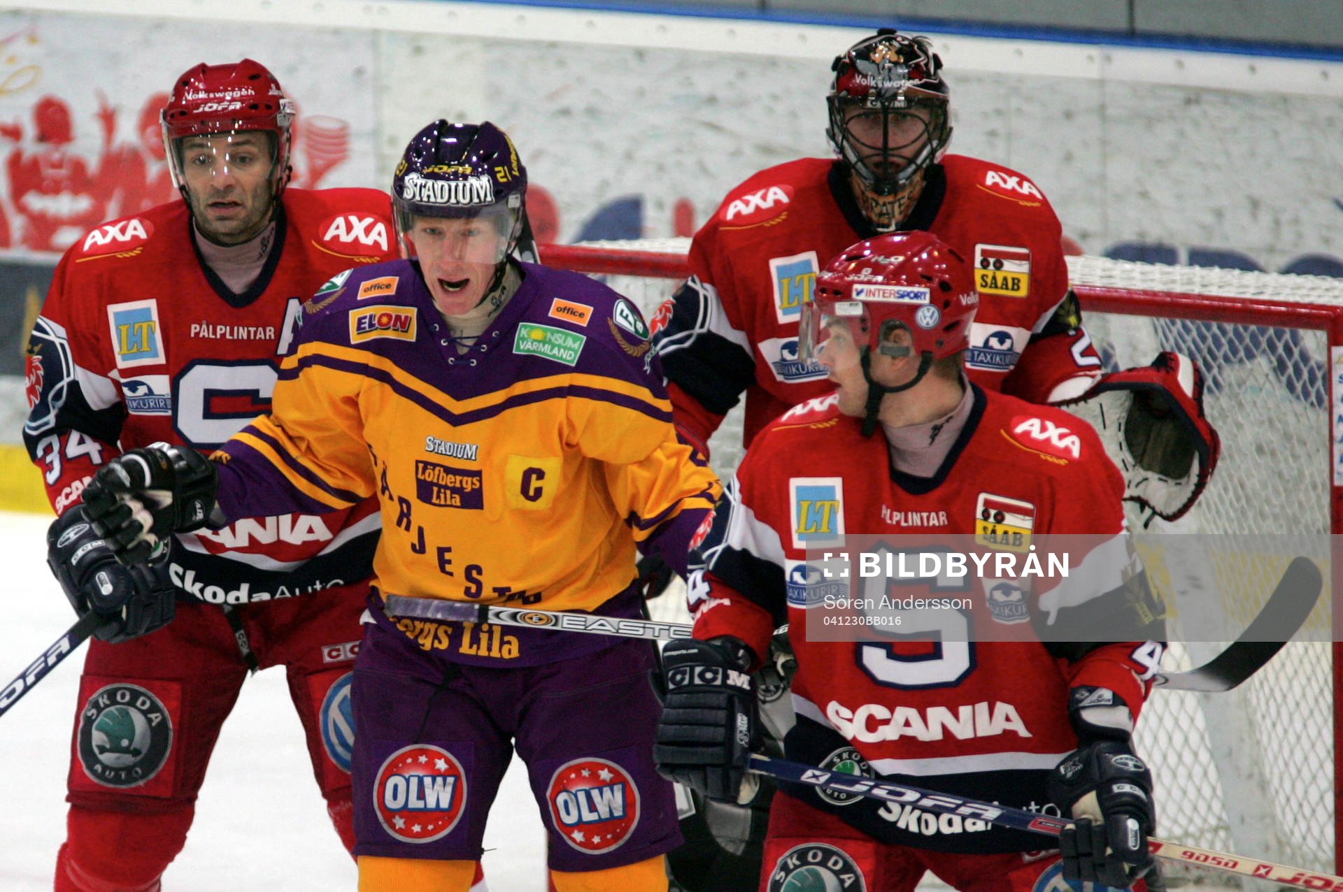 Jörgen Jönsson, Färjestad och Rastislav Stana, målvakt,