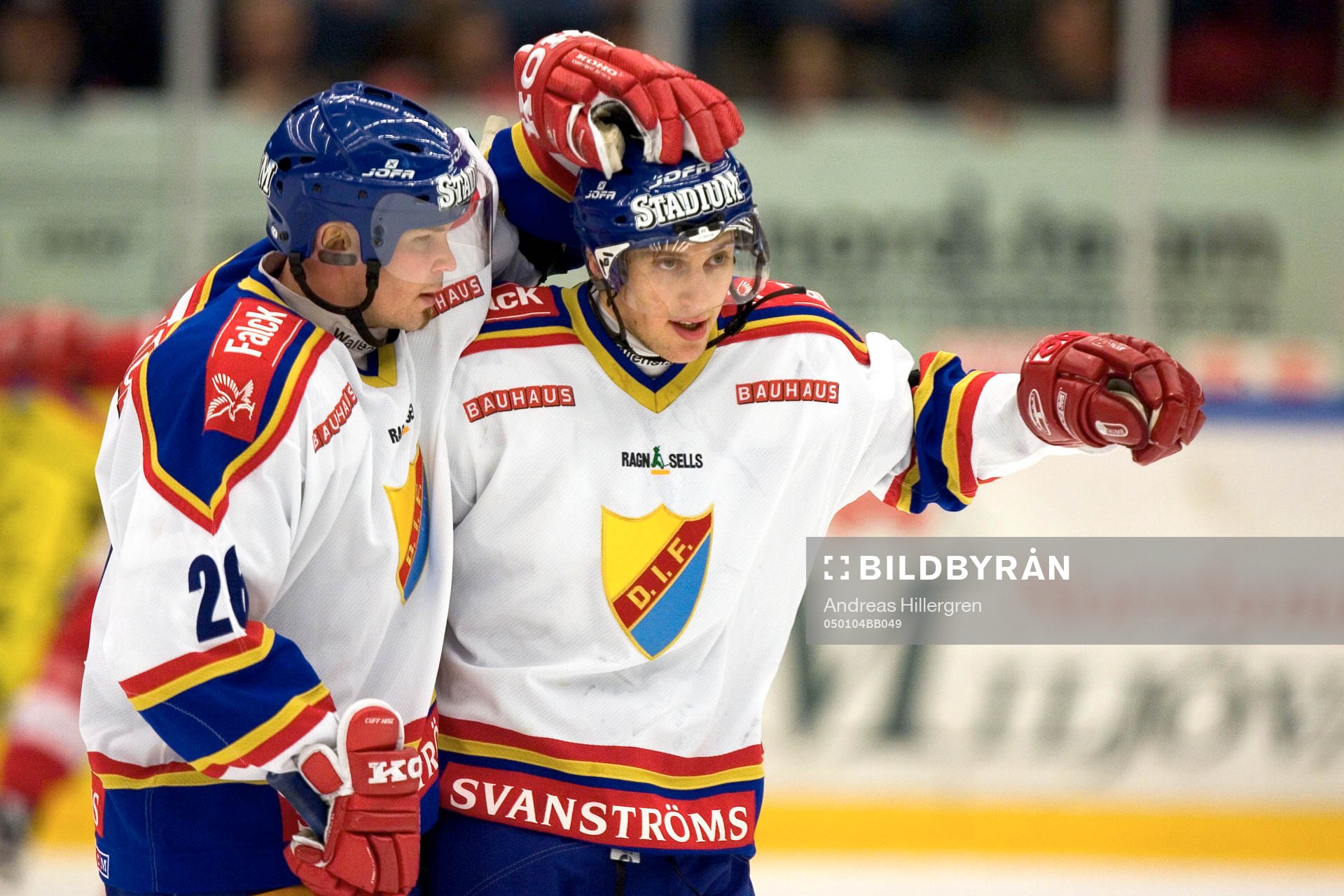 Djurgårdens tvåmålsskytt, Christian Eklund, jubel med