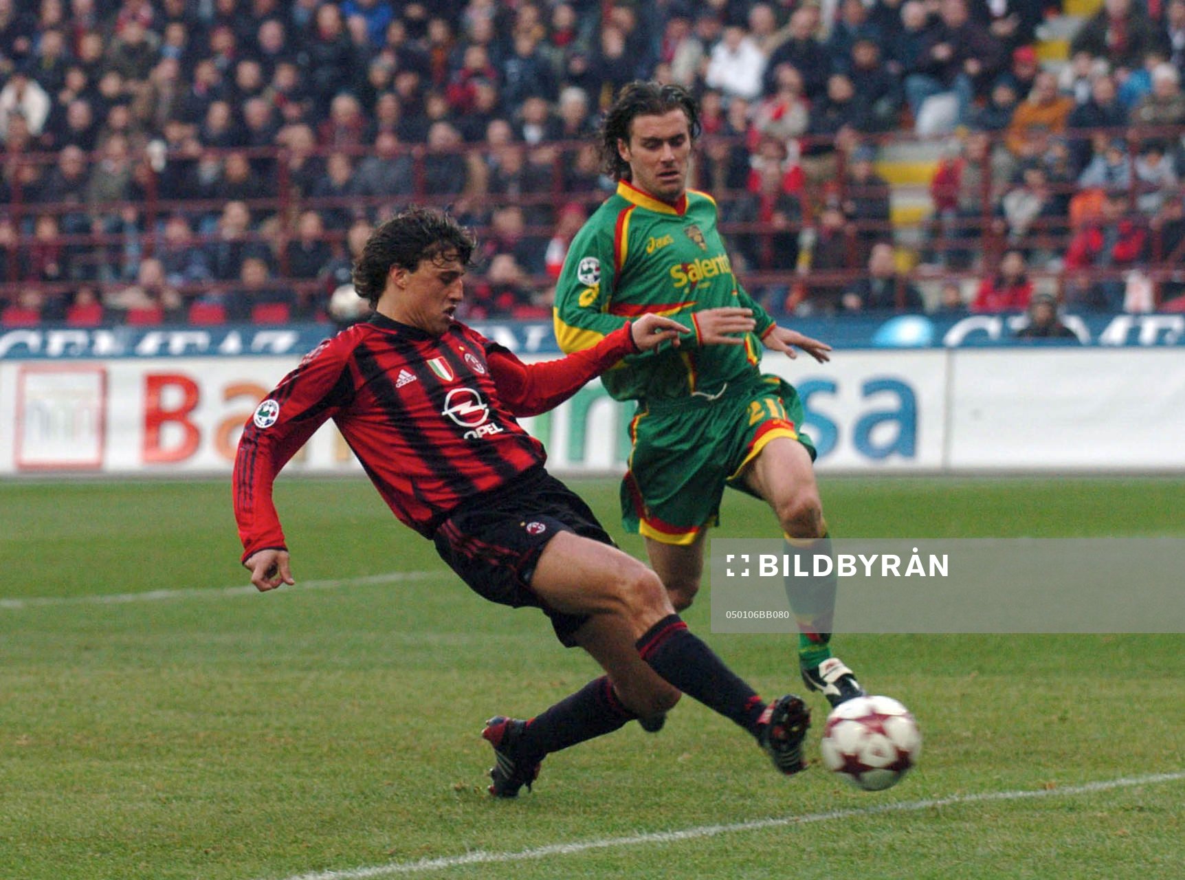 Hernan Crespo, Milan gör ett av sina tre mål, hattrick
