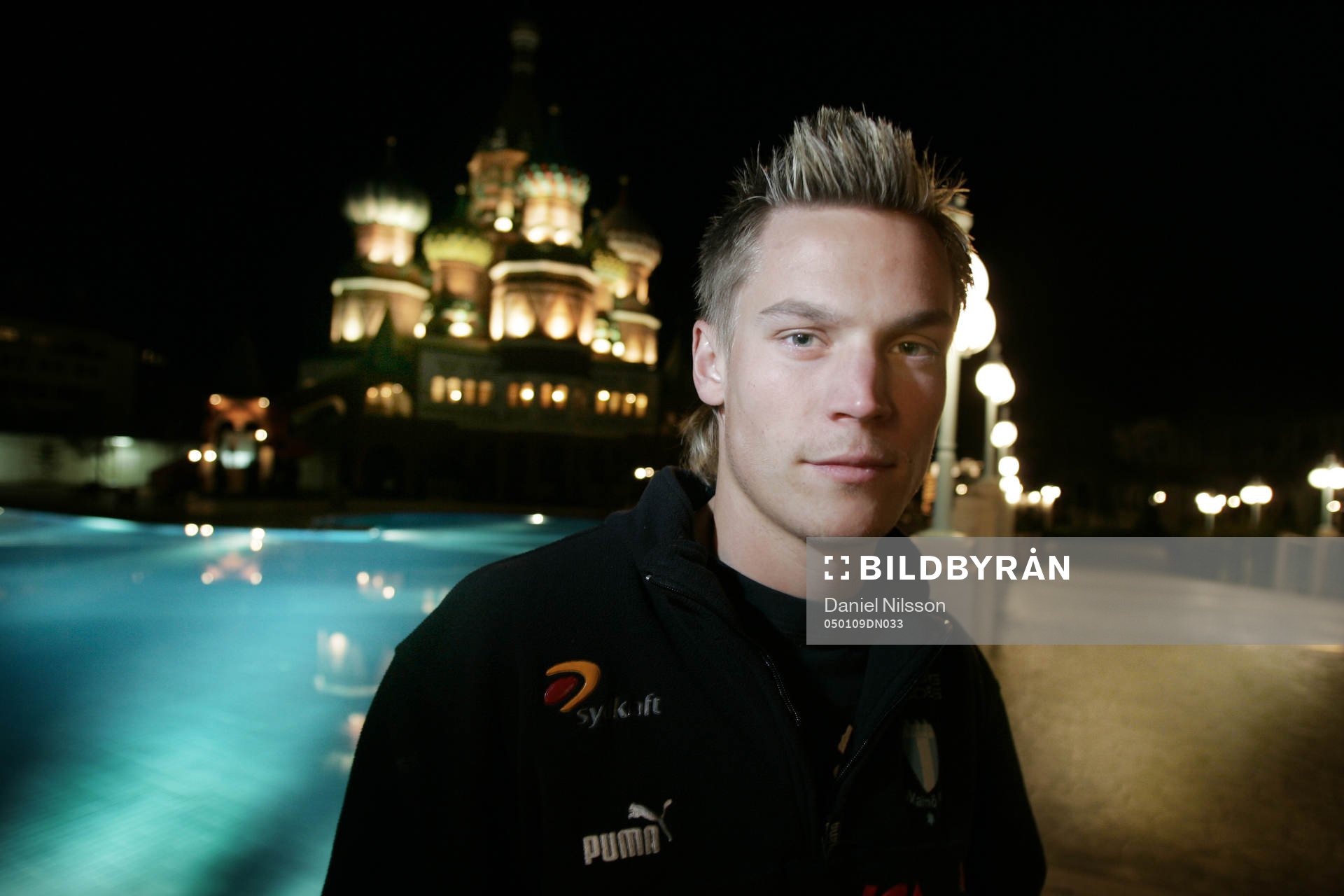 Markus Rosenberg, utanför Kremlin Hotell där laget bor