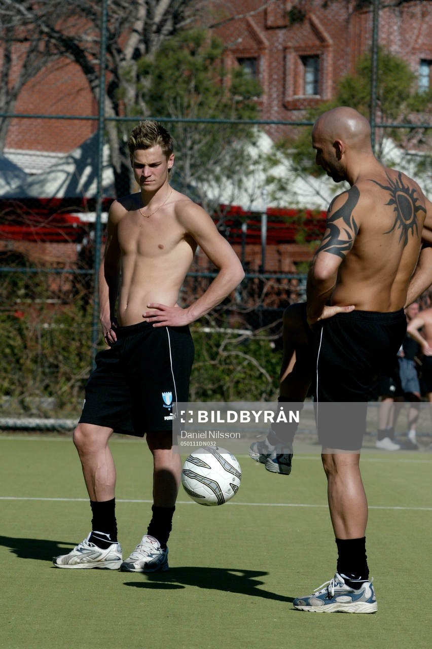 Markus Rosenberg och Greger Andrijevski, massör