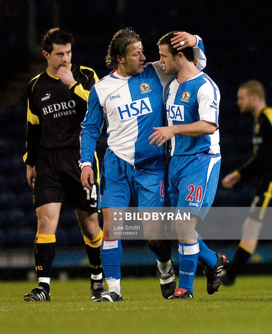 David Thompson, Blackburn och Kerimoglou Tugay jublar medan