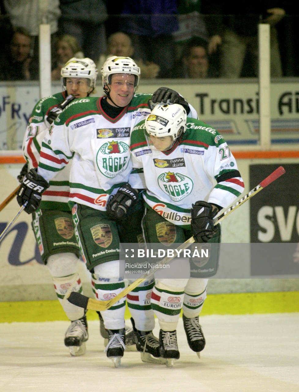 Björn Lindén och Kristofer Starck, Rögle, jubel