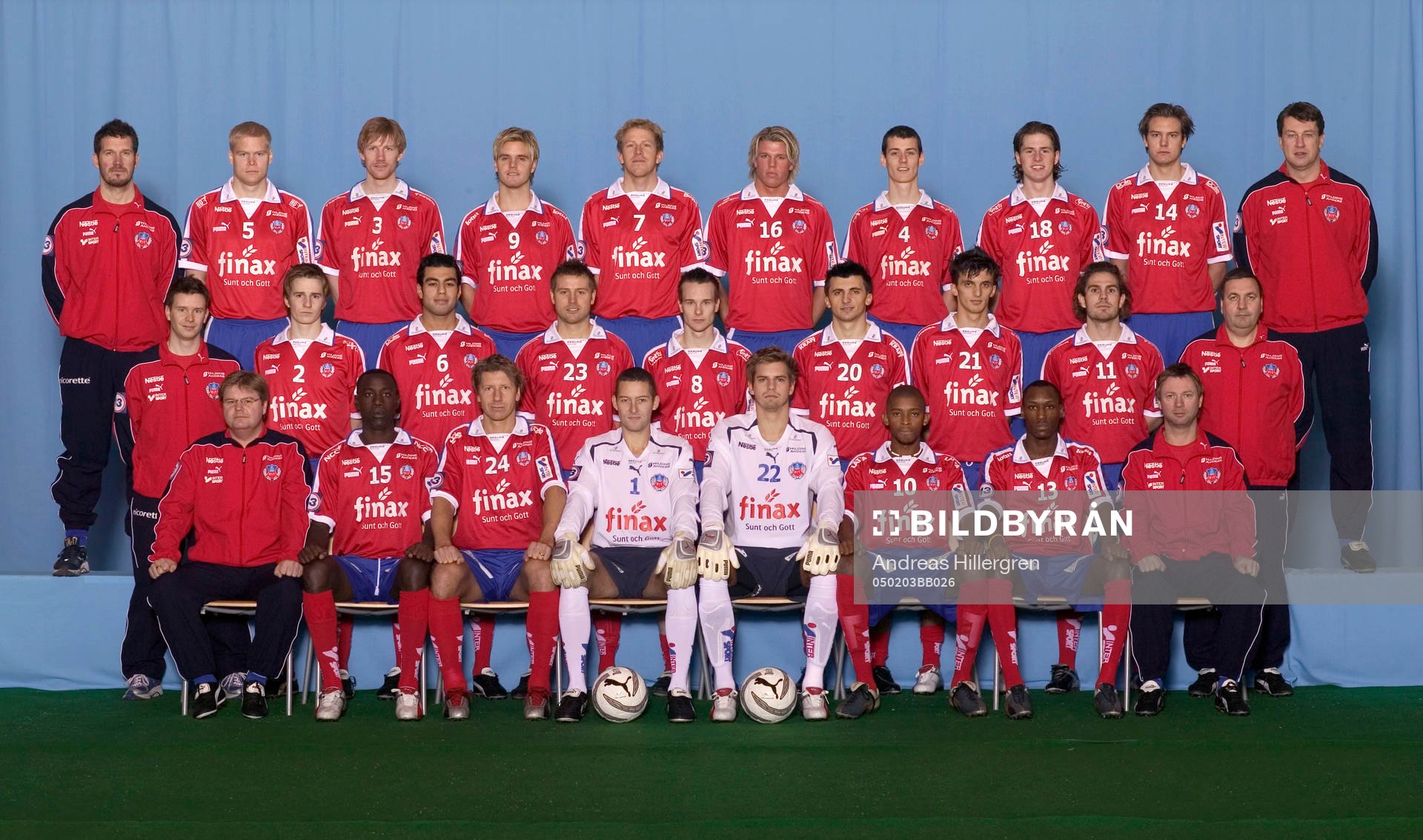 Bakre raden från vänster: Christer Olsson, David Ljung,