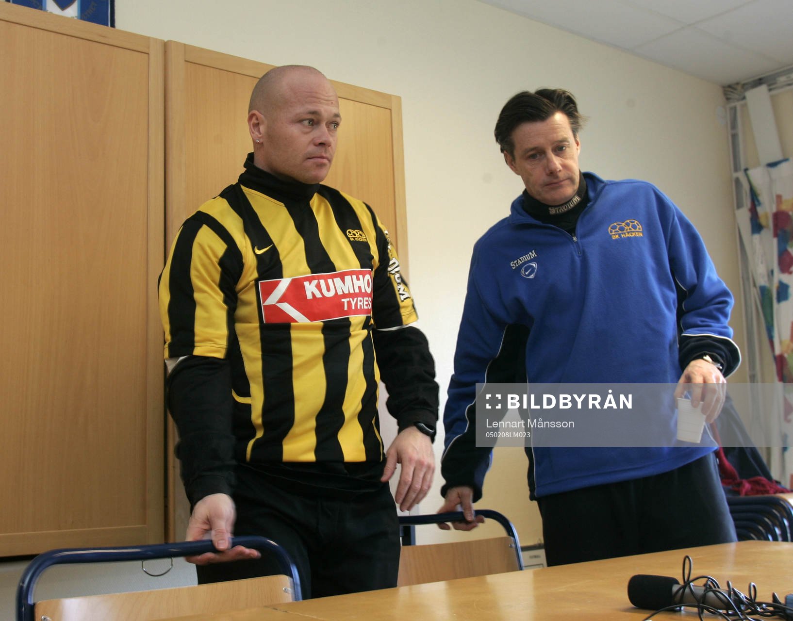 Stig Töfting och Stefan Lundin, tränare, BK Häcken