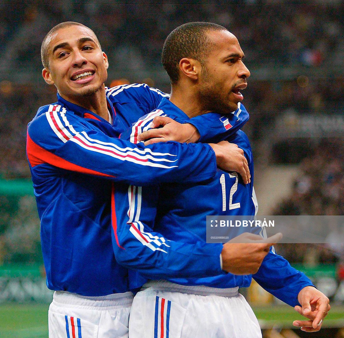  David Trezeguet och Thierry Henry, Frankrike, jubel.