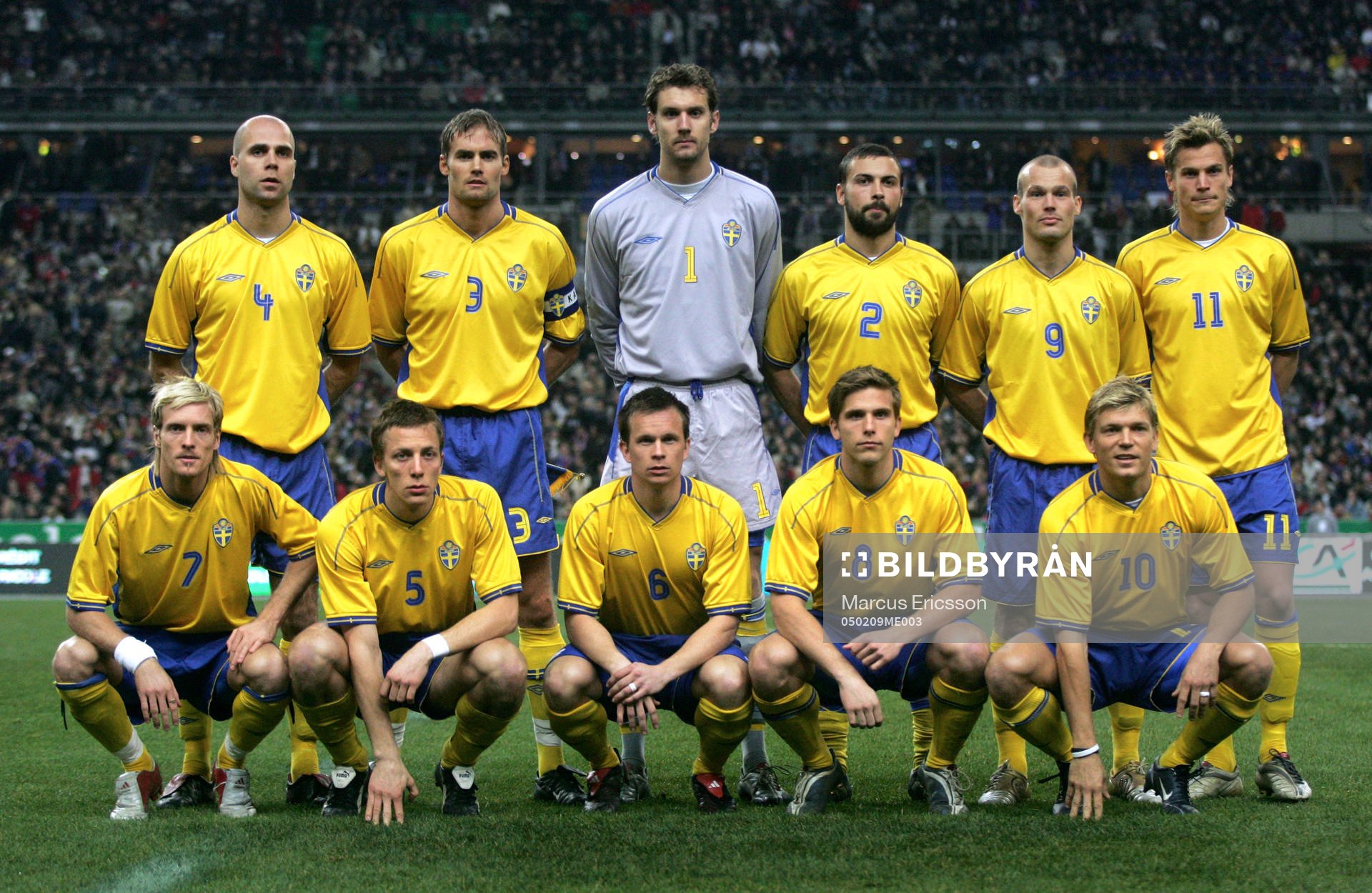 Bakre fr.v. Teddy Lucic, Olof Mellberg, Andreas Isaksson,
