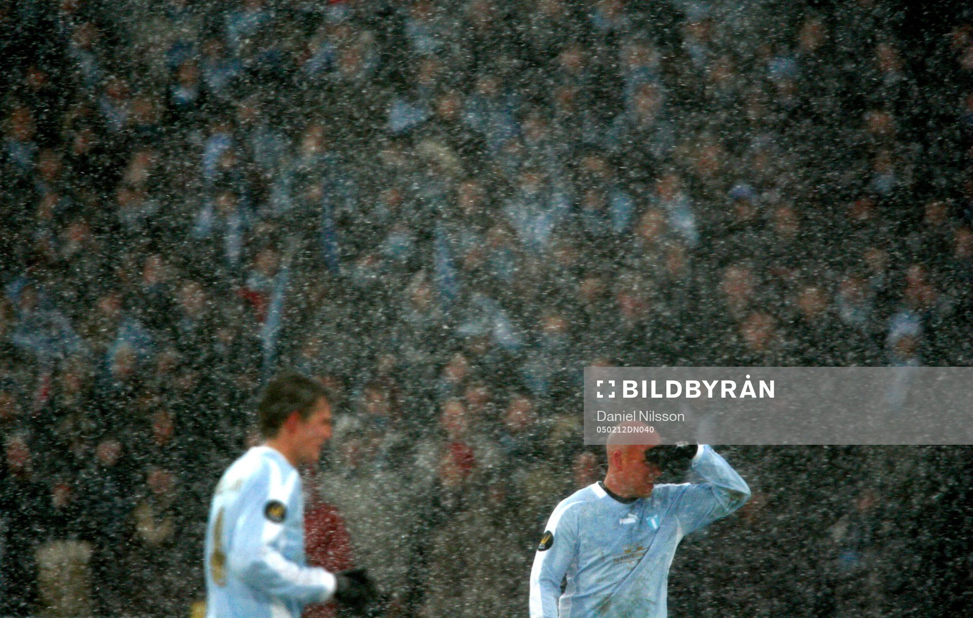 Fotboll, Royal Leauge, Malmö - Brann,  snöstorm, Malmös