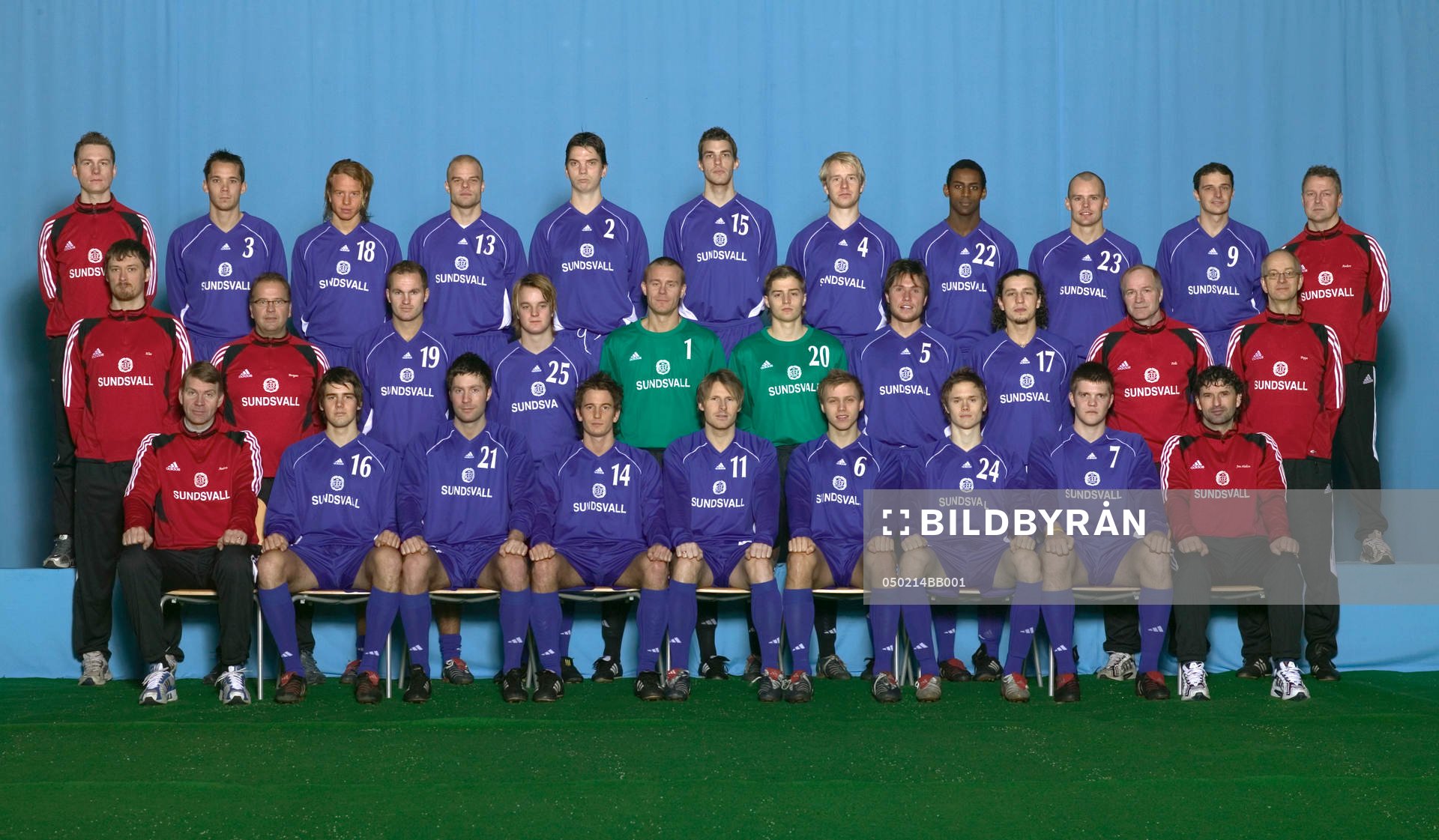  Bakre raden från vänster: Krister Olsson (naprapat), Fredric Lundqvist, Tobias Eriksson, Andreas Hermansson, Johan Anderson, Mikael Åskoogh, Patrik Eriksson-Ohlsson, Kalle Ljungberg, Peter Olofsson, Hans Bergh, Andreas Söderberg (massör). 