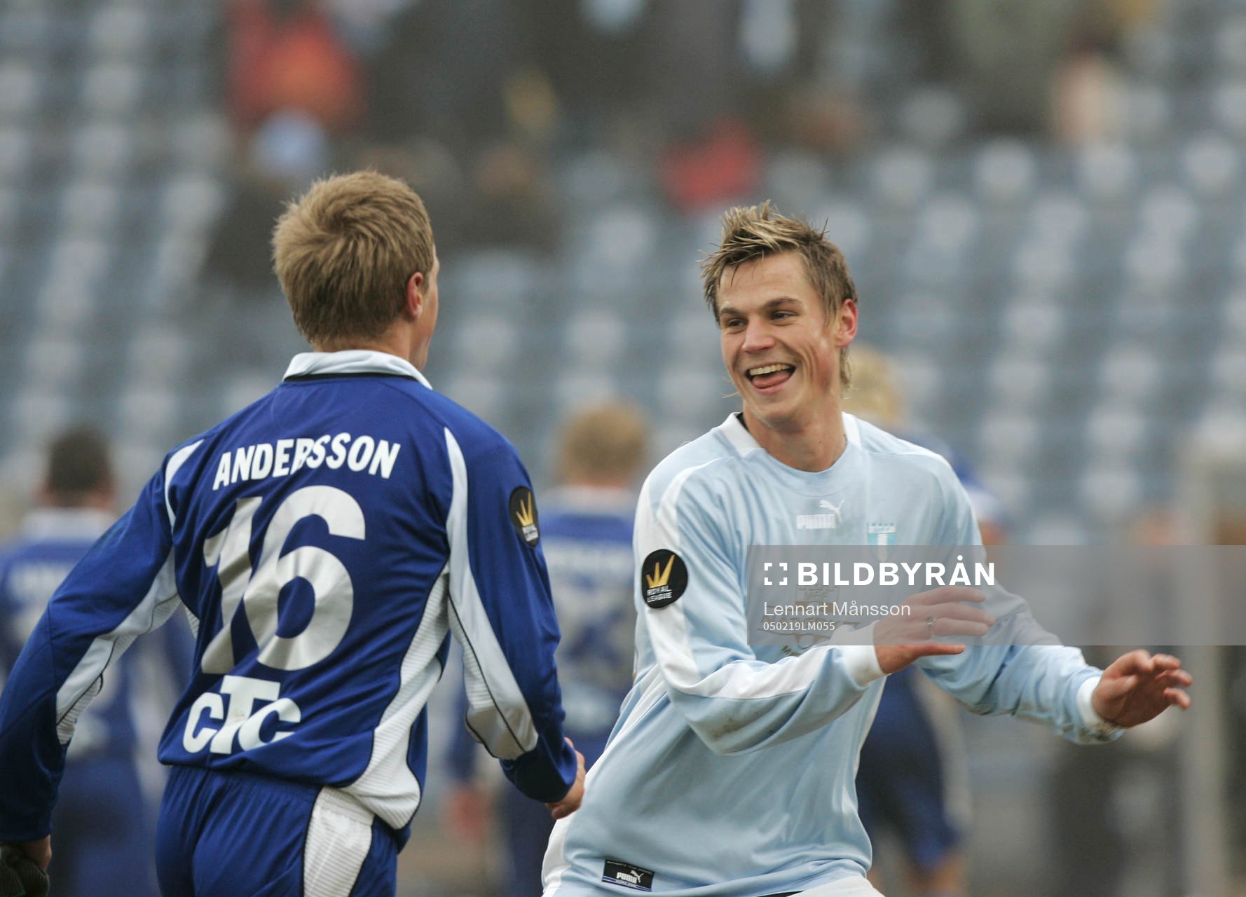 Markus Rosenberg, Malmö, skojar med Magnus Andersson