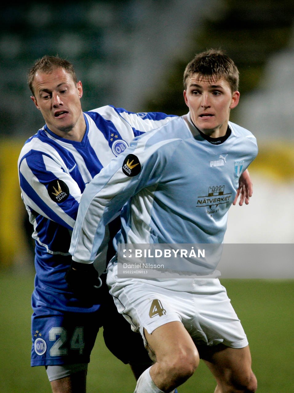 Fotboll, Royal Leauge, Malmö - Odense. Peter Abelsson,