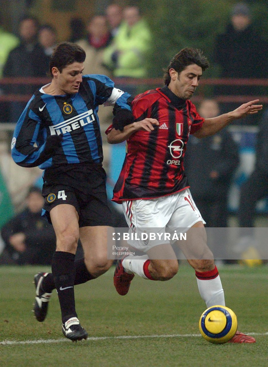  Javier Zanetti, Inter mot Rui Costa, Milan