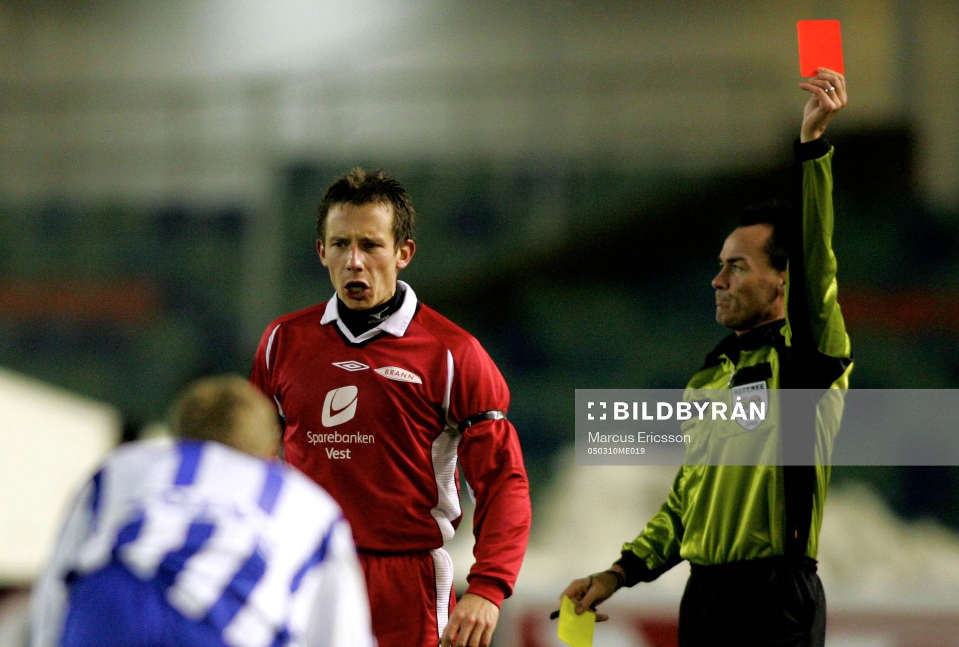 Cato Guntveit, Brann utvisad (Rött Kort, Utvisning)