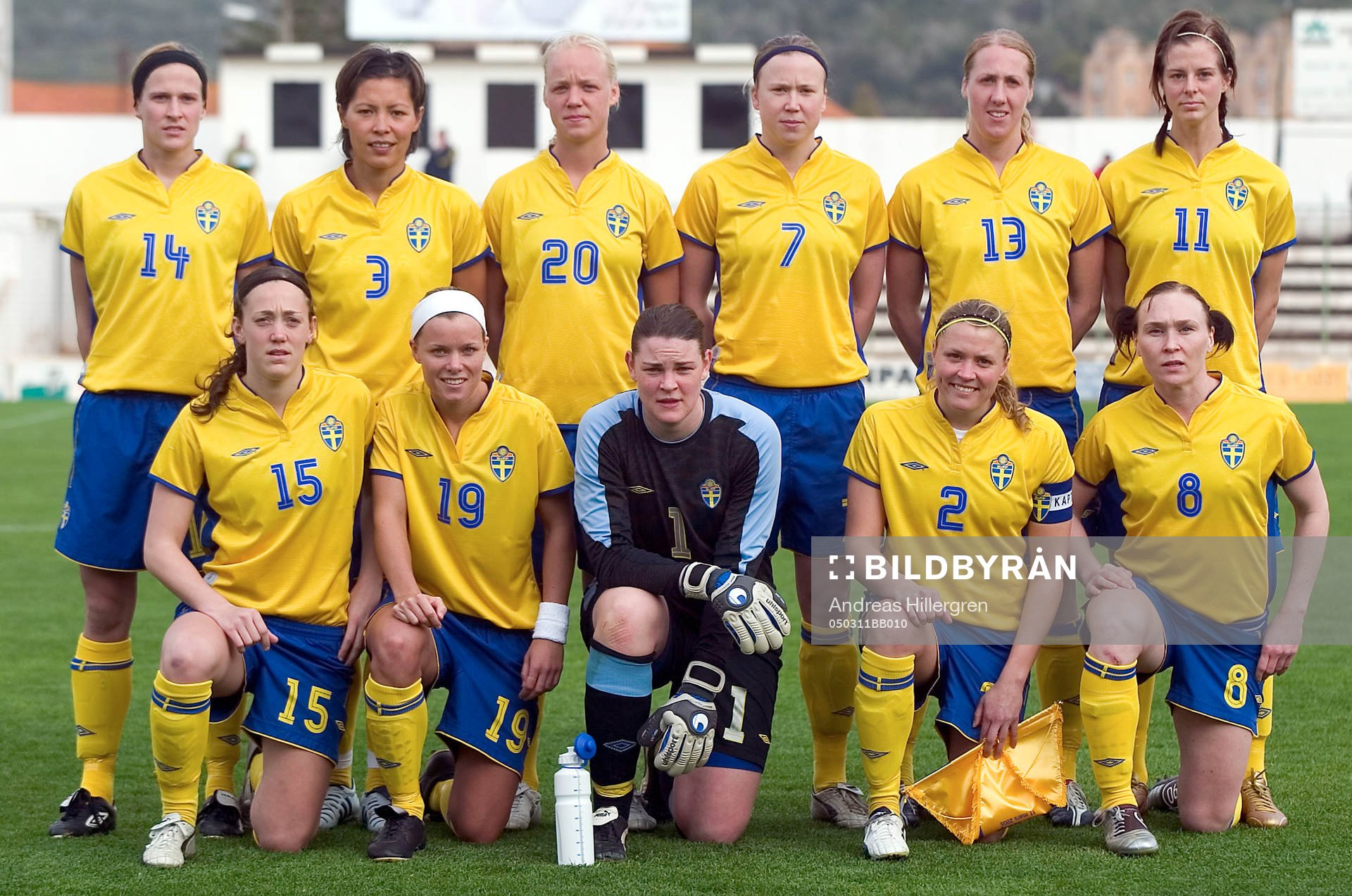  Sverige - Kina. Sveriges startelva. Maria Karlsson, Jane Törnqvist, Caroline Seger, Sara Larsson, Sara Johansson, Lotta Schelin, Therese Sjögran, Caroline Jönsson, Målvakt, Karolina Westberg och Frida Östberg.