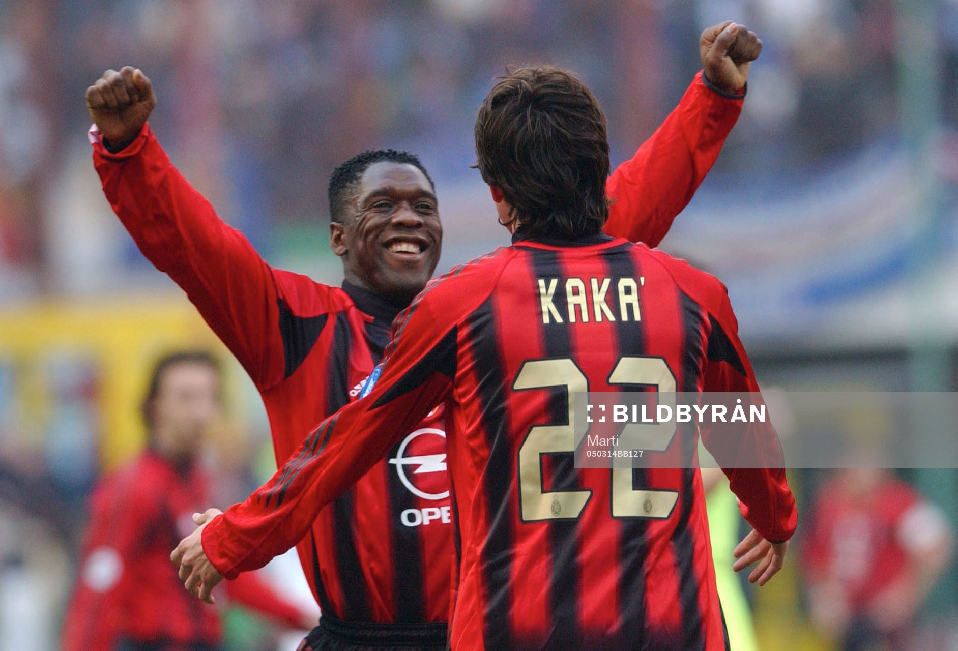 Seedorf och Kaka, jubel
