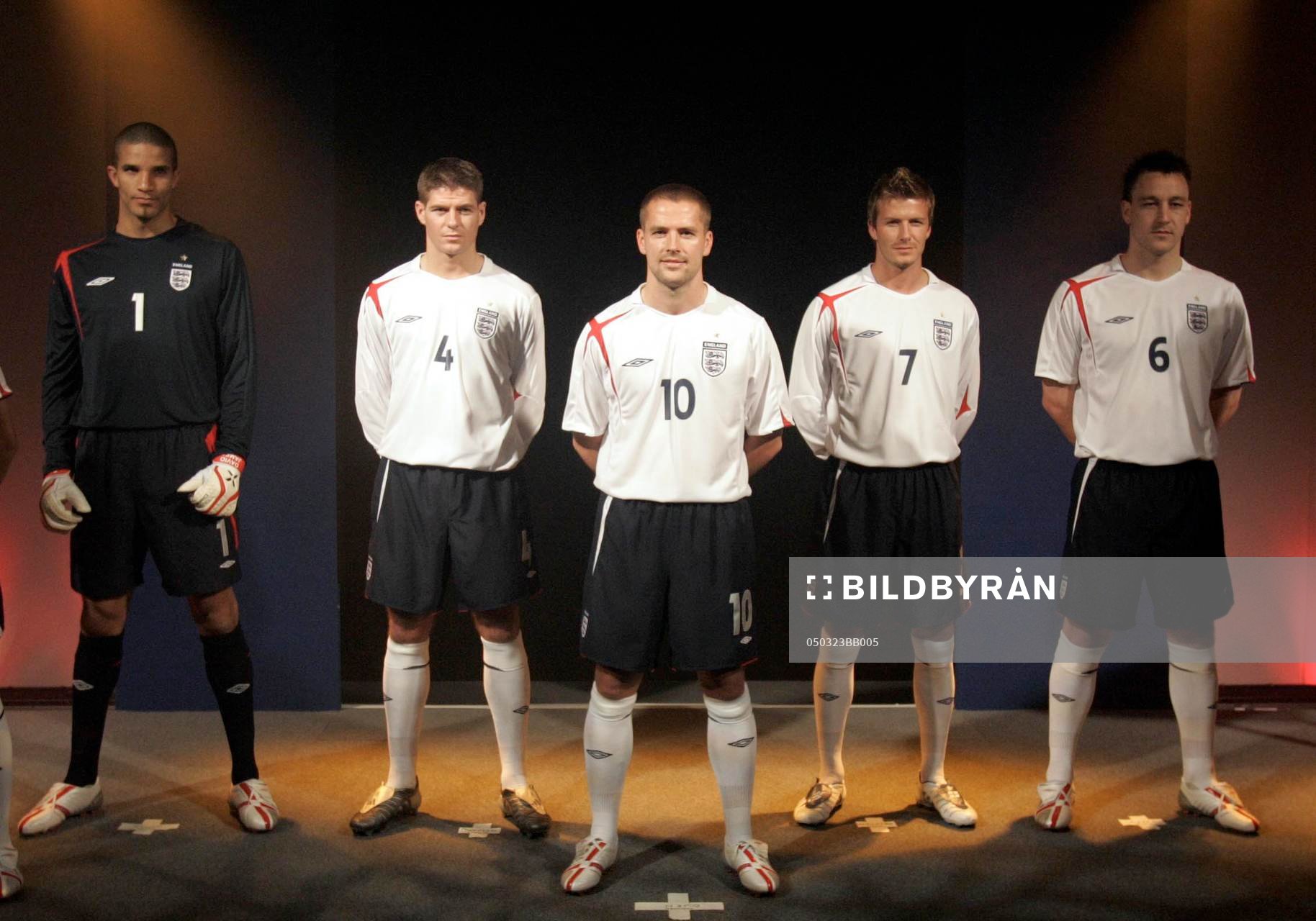 David James, Steven Gerrard, Michael Owen, David Beckham